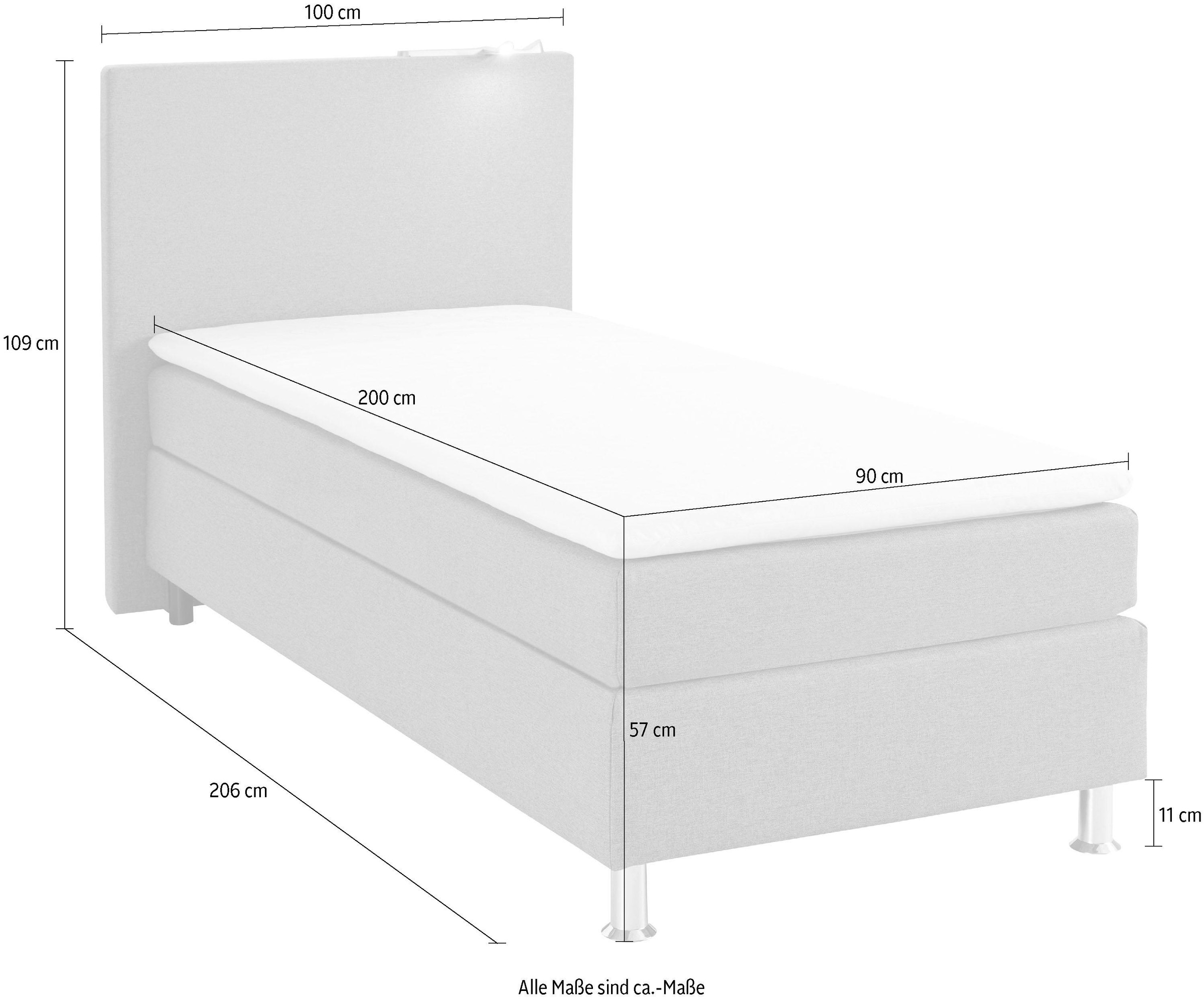 COLLECTION AB Boxspringbett, inkl. LED-Beleuchtung und Topper
