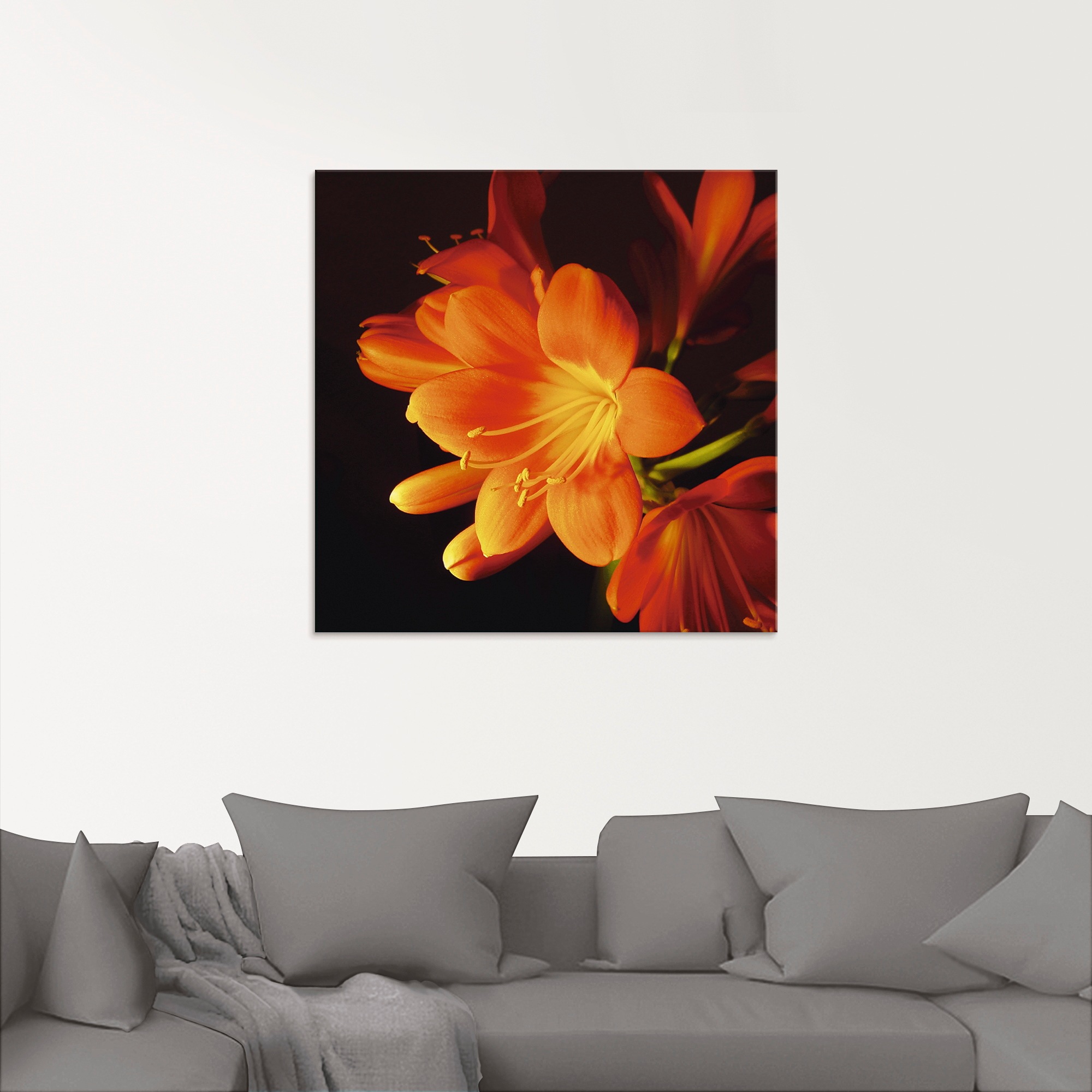 Artland Glasbild »Clivie in leuchtendem Orange«, Blumen, (1 St.), in versch günstig online kaufen