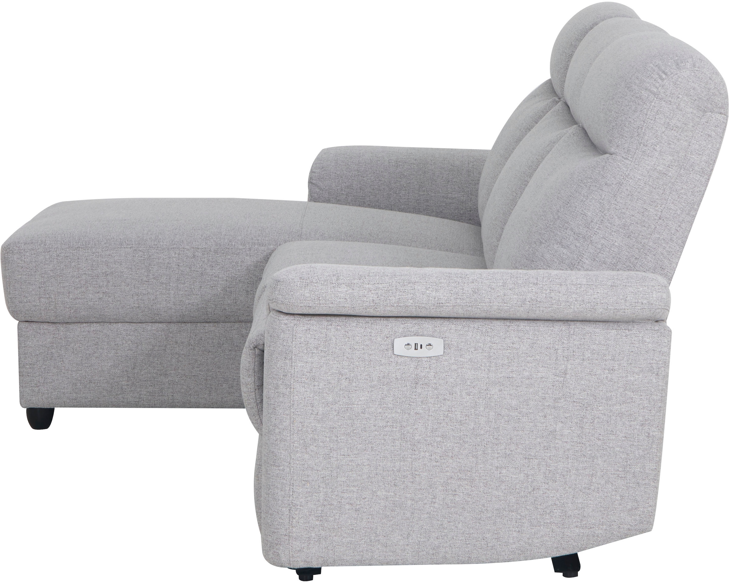 Home affaire Ecksofa »BRIONNE, L-Form, 255cm, manuelle u. elektrische Funktion (USB A/C),«, Liegefunktion, Stauraum, Federkernpolsterung, Webstoff