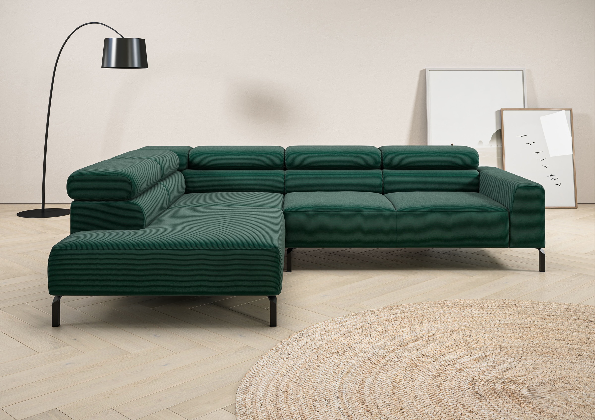 Places of Style Ecksofa »Antonelli, L-Form, inkl. Kopfteilverstellung, Brei günstig online kaufen