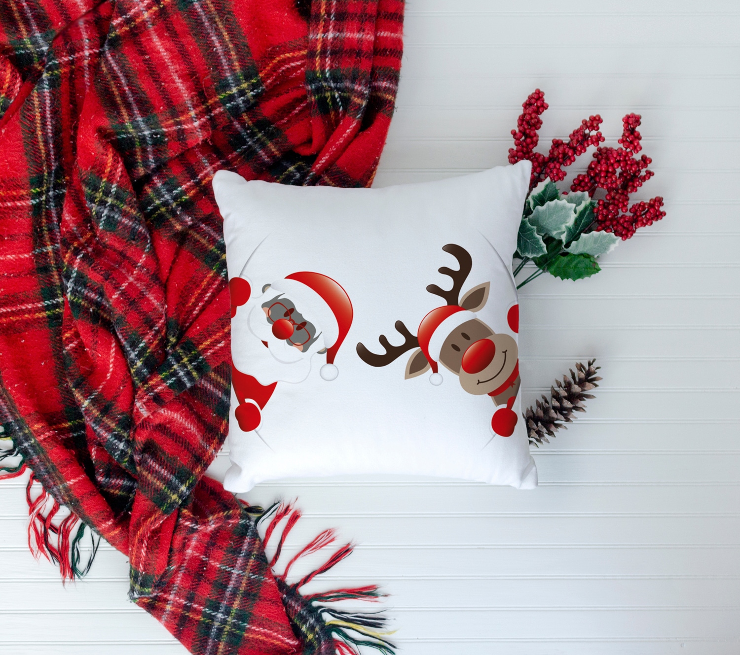 queence Dekokissen »Santa«, Kissenhülle,Weihnachtsmann,Rentier,Weihnachten, günstig online kaufen