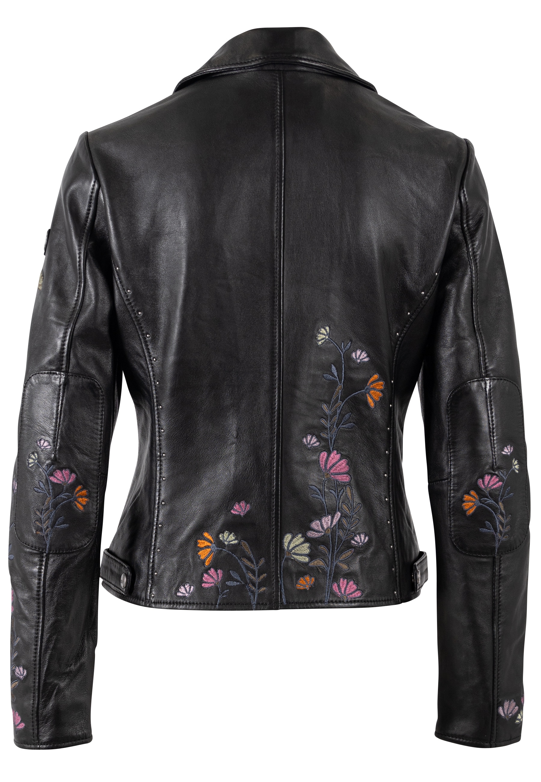 Mauritius Lederjacke »MWFloral« mit floralen Stickereien und Nietenbesatz