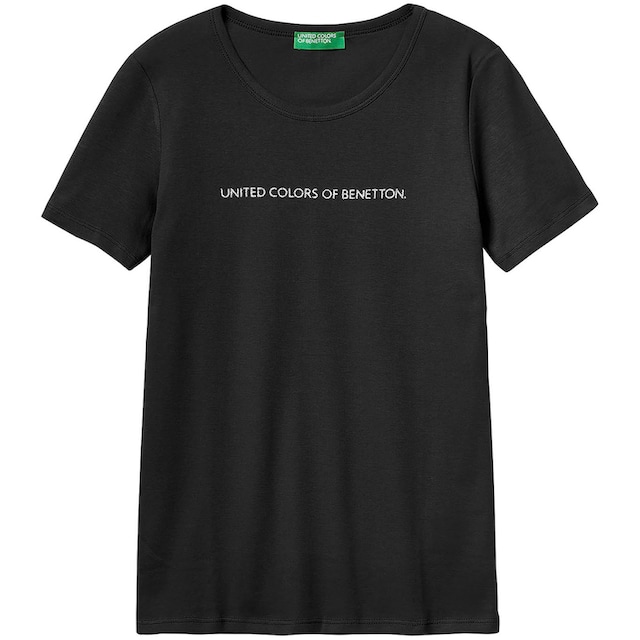United Colors of Benetton T-Shirt, mit glitzerndem Label-Print vorn bequem  kaufen