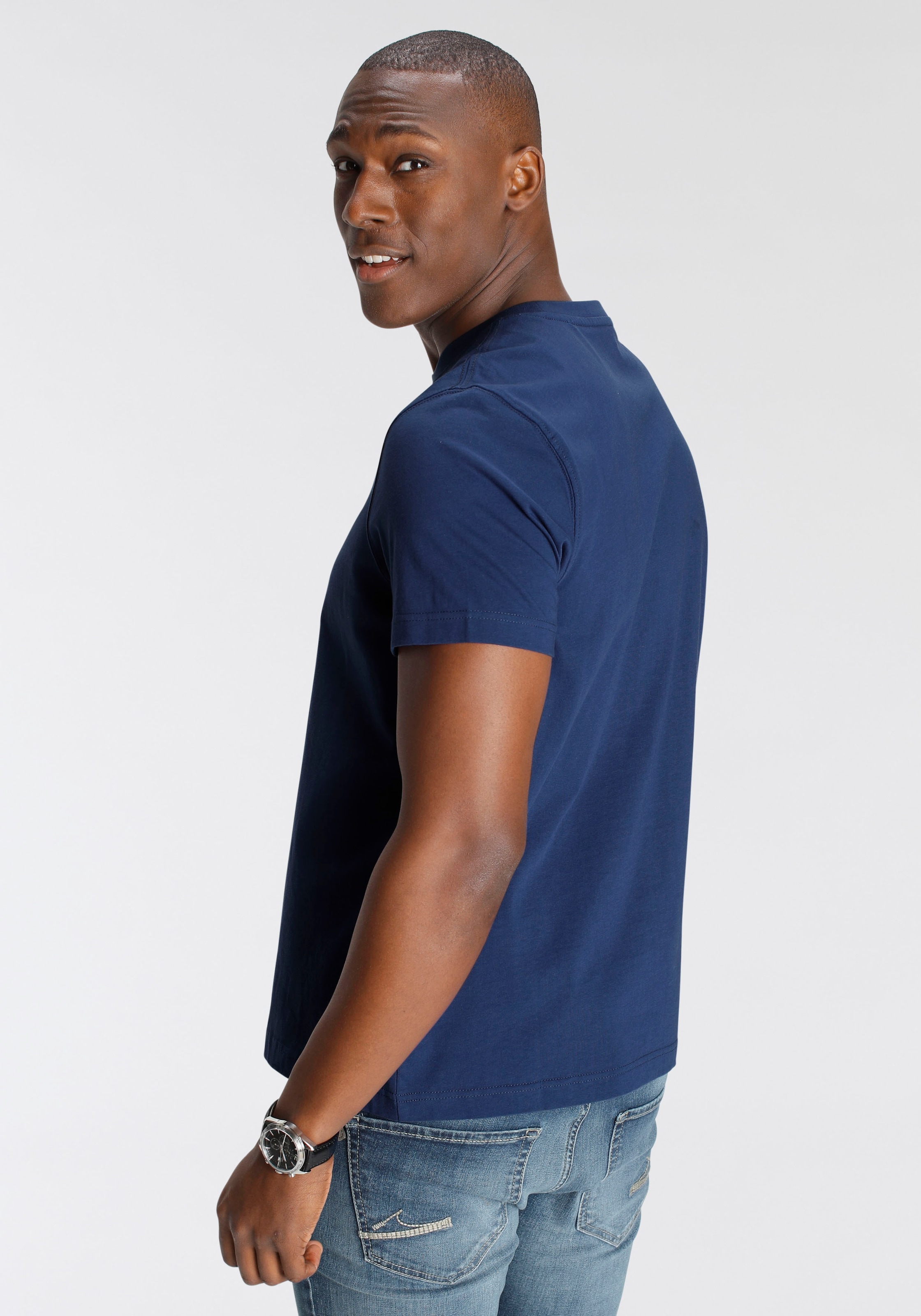 DELMAO Rundhalsshirt Kurzarm,  Regular Fit,  basic,  aus 100% Baumwolle