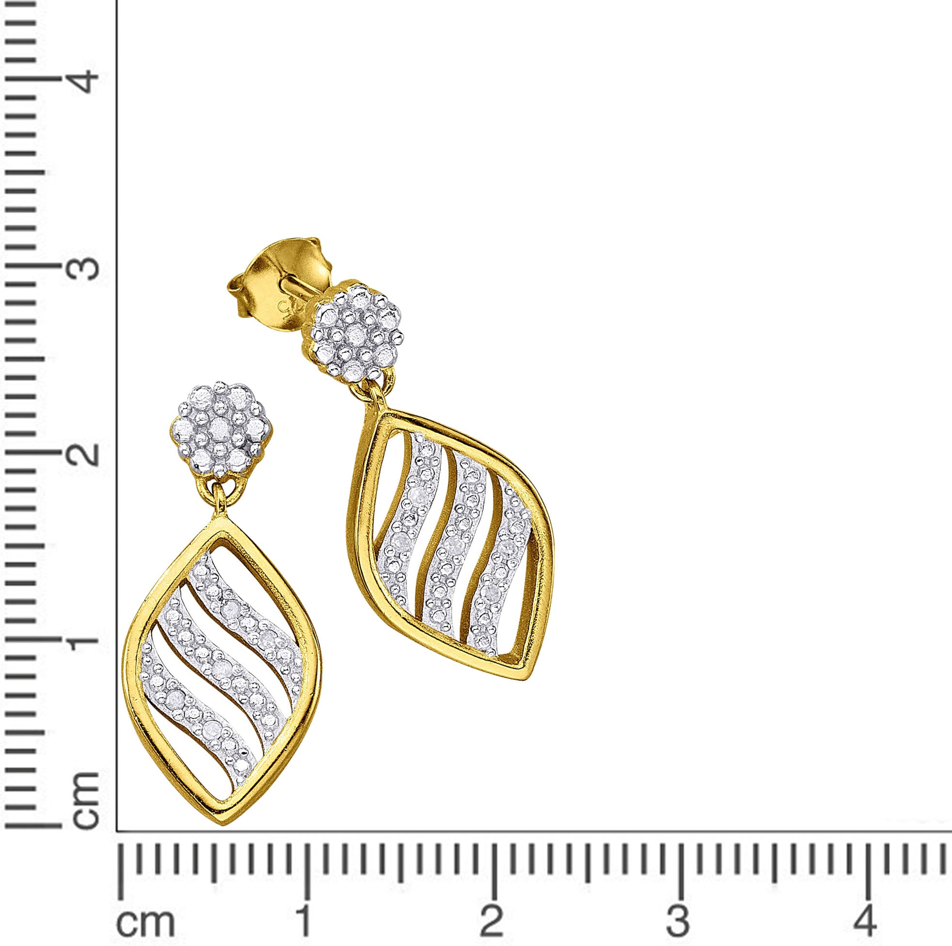 Firetti Paar Ohrhänger »Schmuck Geschenk Silber 925 Ohrschmuck Ohrringe Statement Navette« mit Diamant