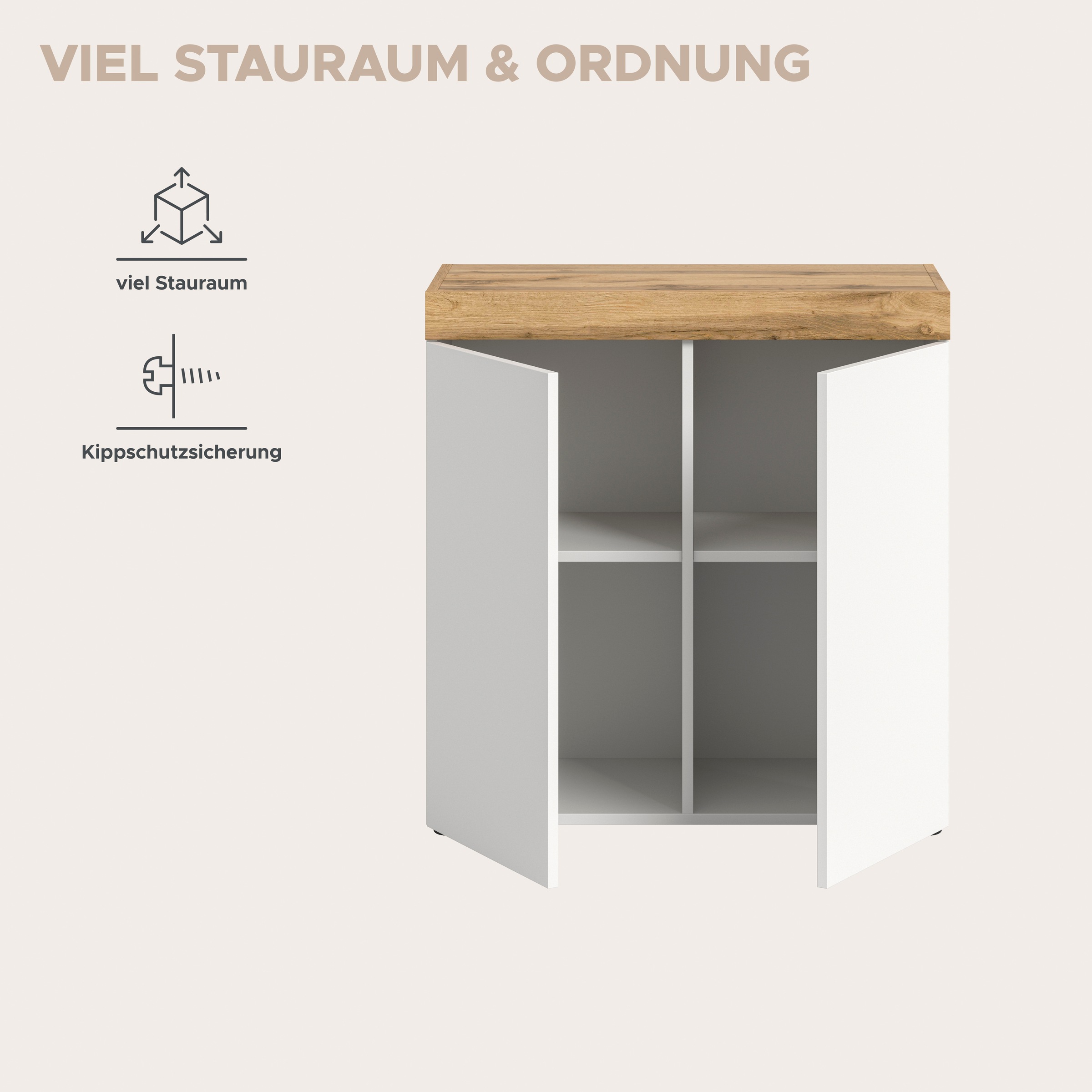 OTTO home Kommode »MAMBO, Breite 77 cm, Höhe 80 cm« 1 Stk. tlg. Kommode, Anrichte, Wohnzimmer, Schlafzimmer