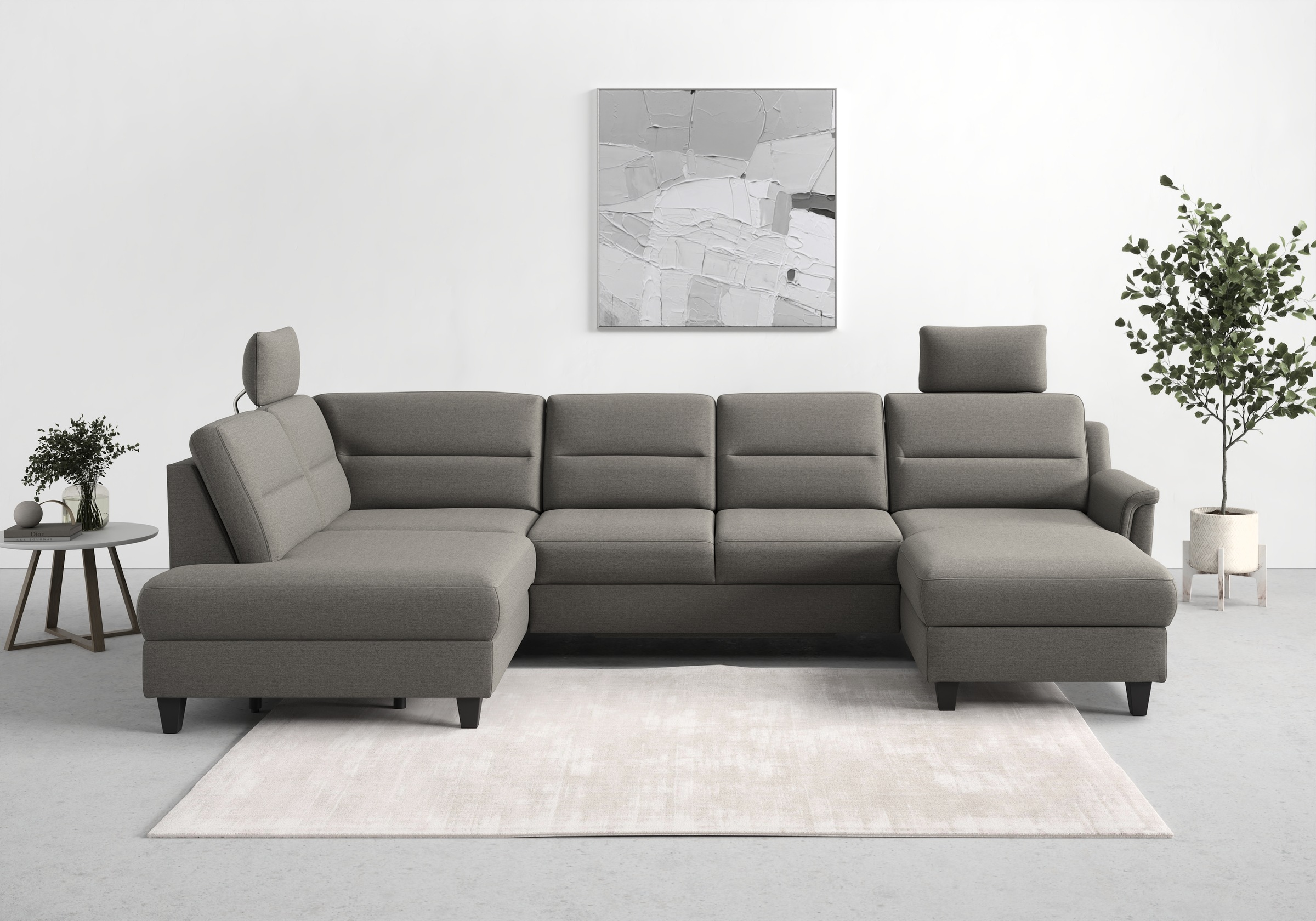 sit&more Wohnlandschaft »Farö U-Form« inklusive Federkern, wahlweise mit Bettfunktion und Bettkasten