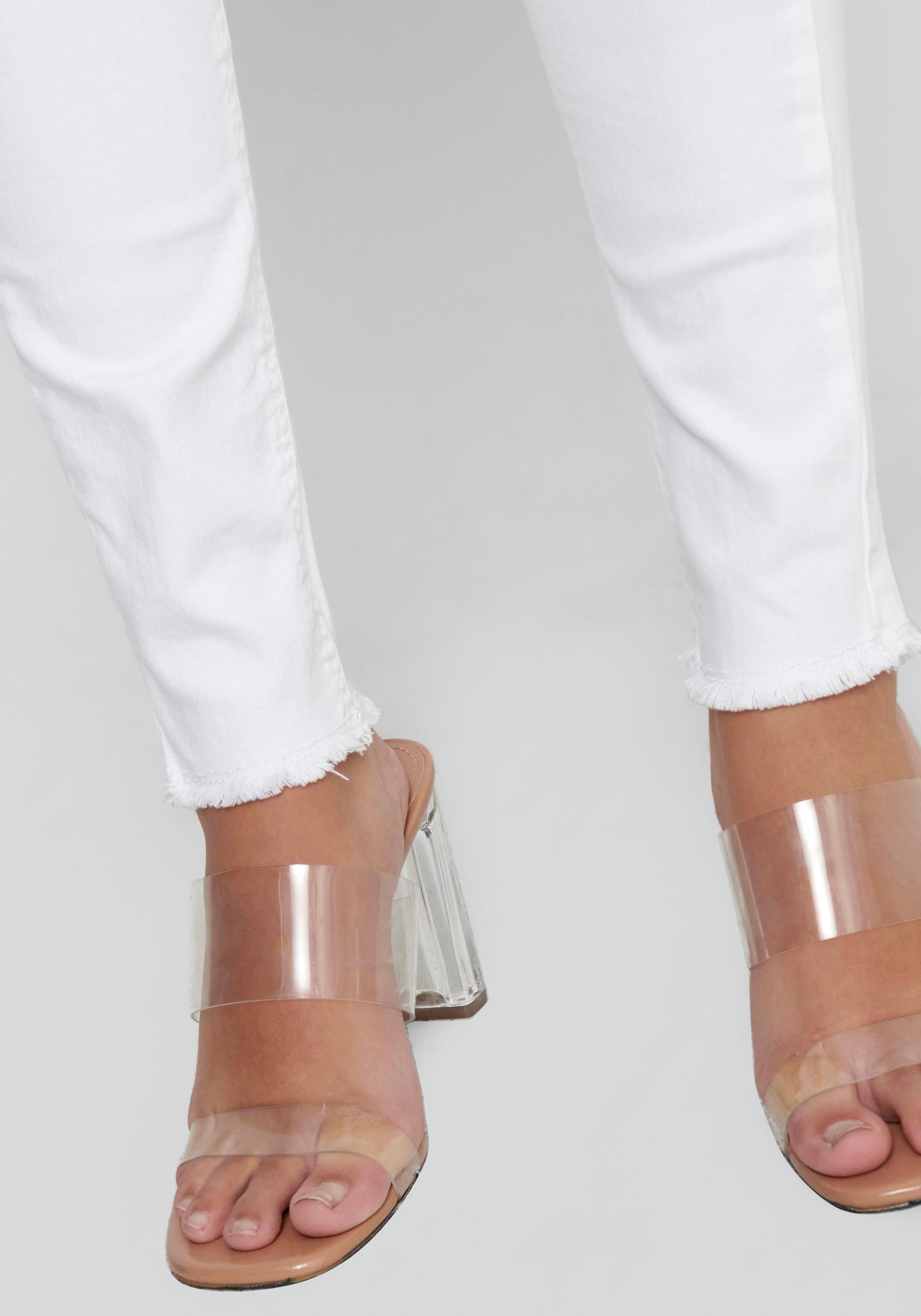 ONLY Ankle-Jeans »ONLBLUSH MID SK RW ANK DNM REA0730 NOOS«, mit leicht ausgefranstem Beinabschluss