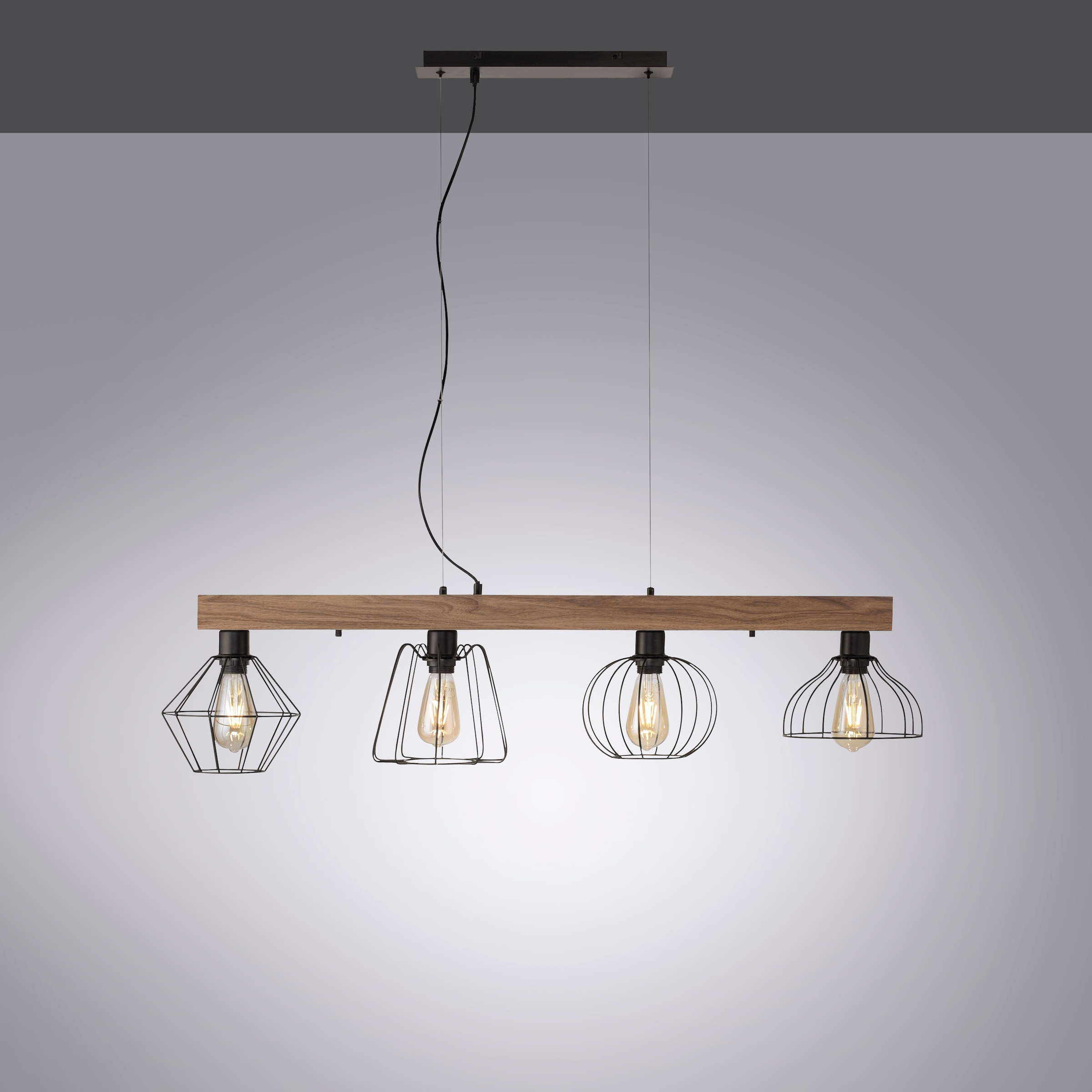 JUST LIGHT Pendelleuchte »KASKA«, 4 flammig, Leuchtmittel E27 | ohne Leuchtmittel, ExklusiveE27