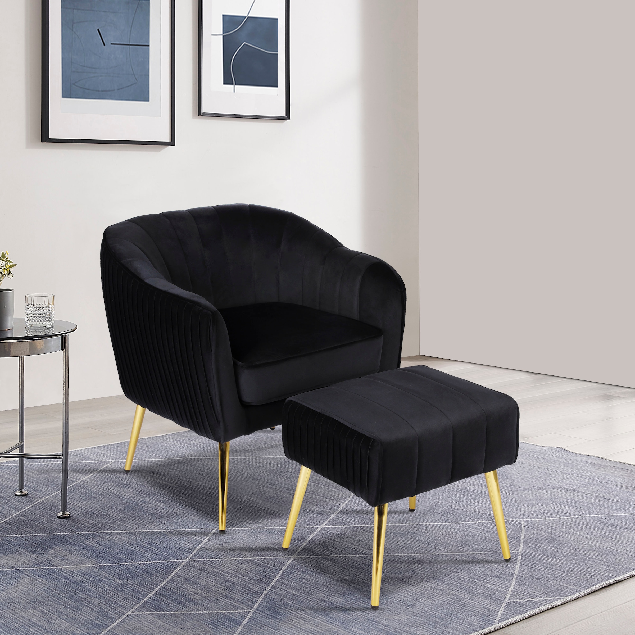 INOSIGN Loungesessel »ARROLL mit Hocker«, Cocktailsessel, Relaxsessel, Einzelsessel und Hocker bequem gepolstert