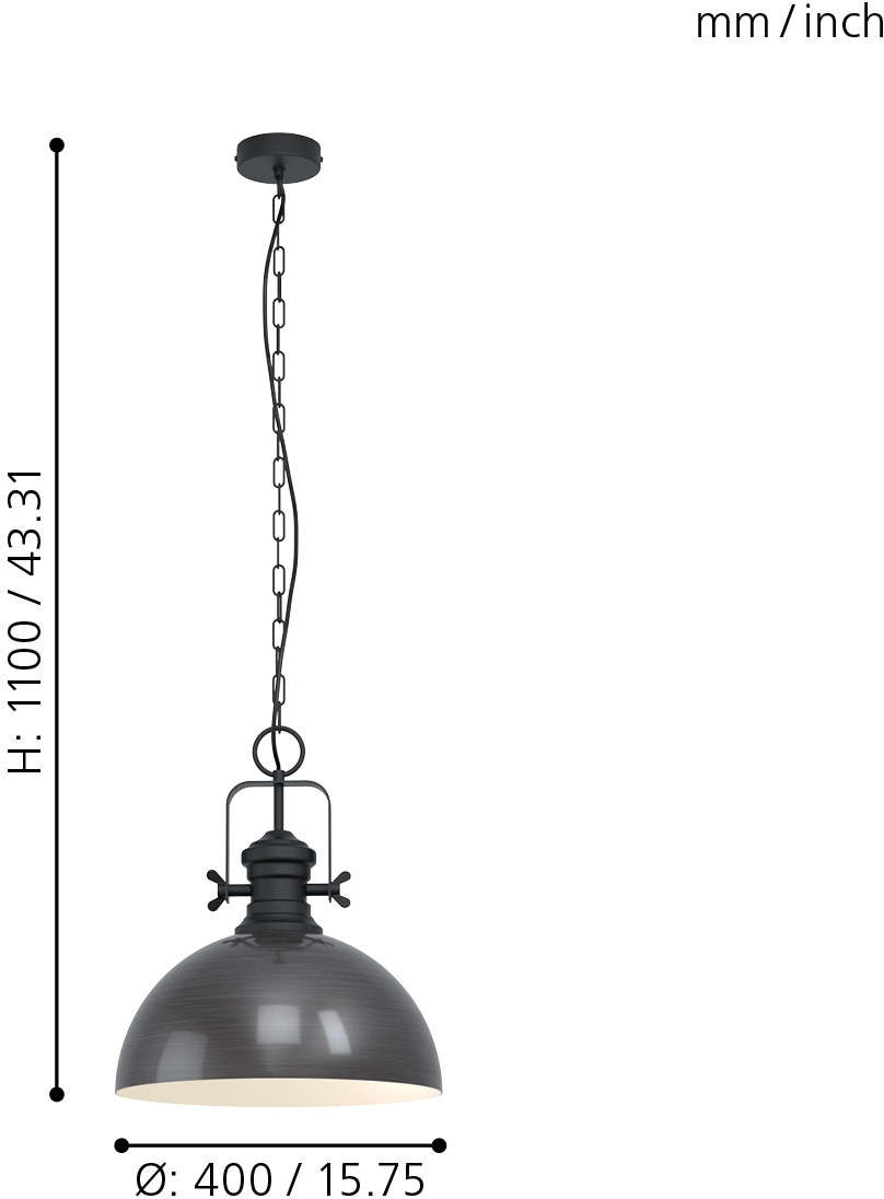 EGLO Pendelleuchte »COMBWICH«, 1 40 online Esstischlampe, Hängeleuchte, Hängelampe flammig-flammig, cm, Wohnzimmerlampe, kaufen E27