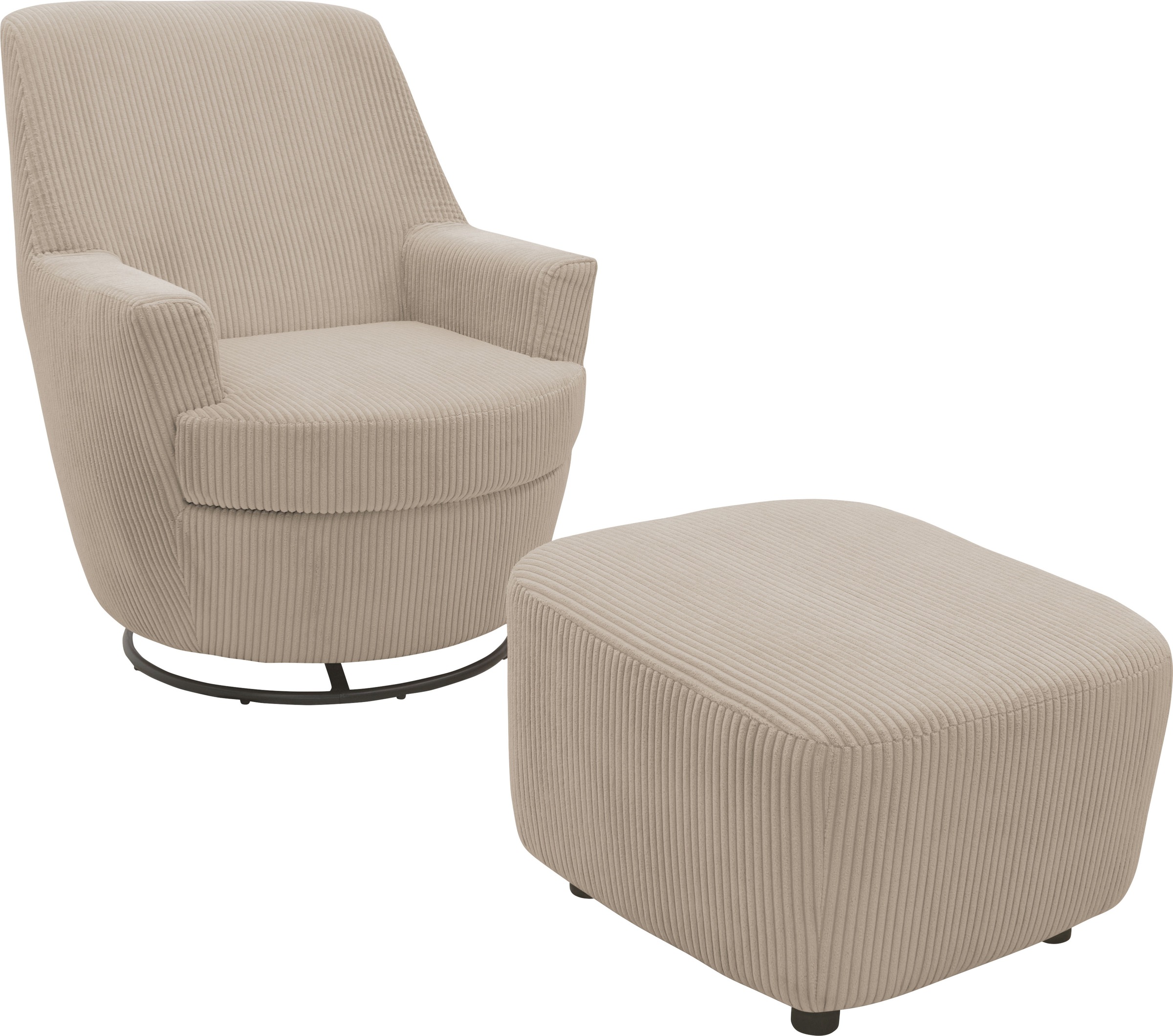 INOSIGN Drehsessel »HETTY, Drehsessel mit Wippfunktion und Hocker; Lesesess günstig online kaufen