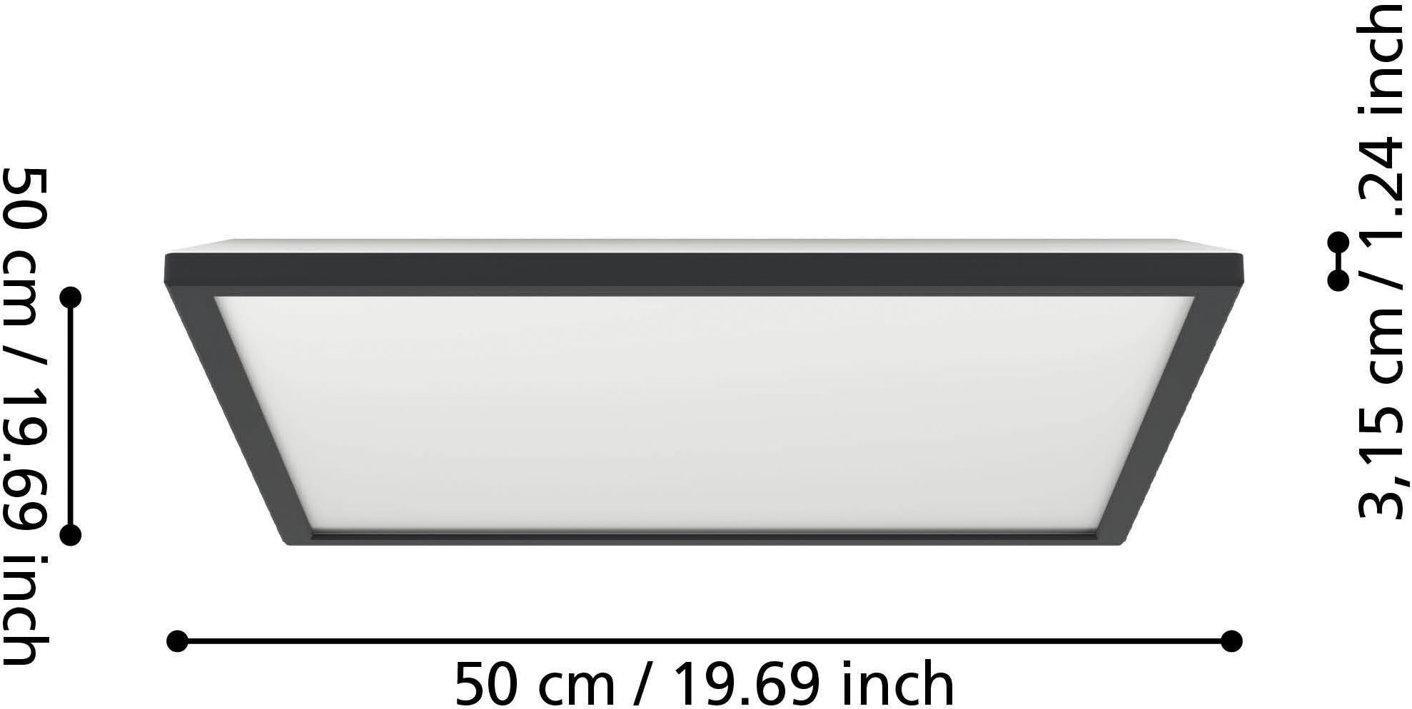 EGLO Deckenleuchte »Rovito-Z Deckenlampe, ZigBee 3.0, Kunststoff, Badezimmerlampe, IP44« LED-Modul 1 Stk. Kaltweiß | RGB Wand-/Deckenleuchte - L50 x B50 x H3,2 cm - schwarz - 17W inkl.