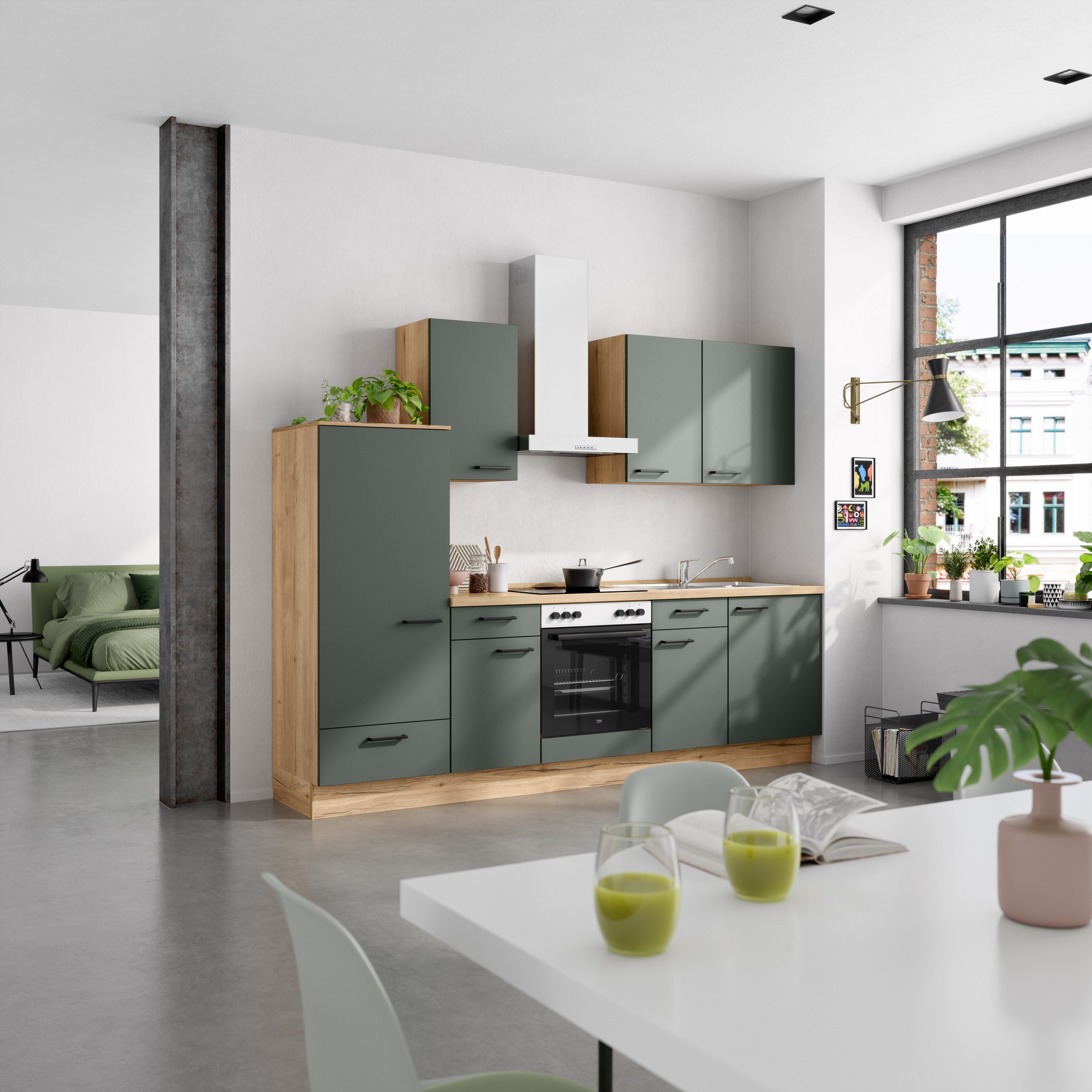 nobilia® Küchenzeile »"Easytouch I", NEU: individuell anpassbar mit gratis Profi-Beratung« vormontiert, Breite 270 cm, Ausrichtung wählbar, wahlw. mit E-Geräten