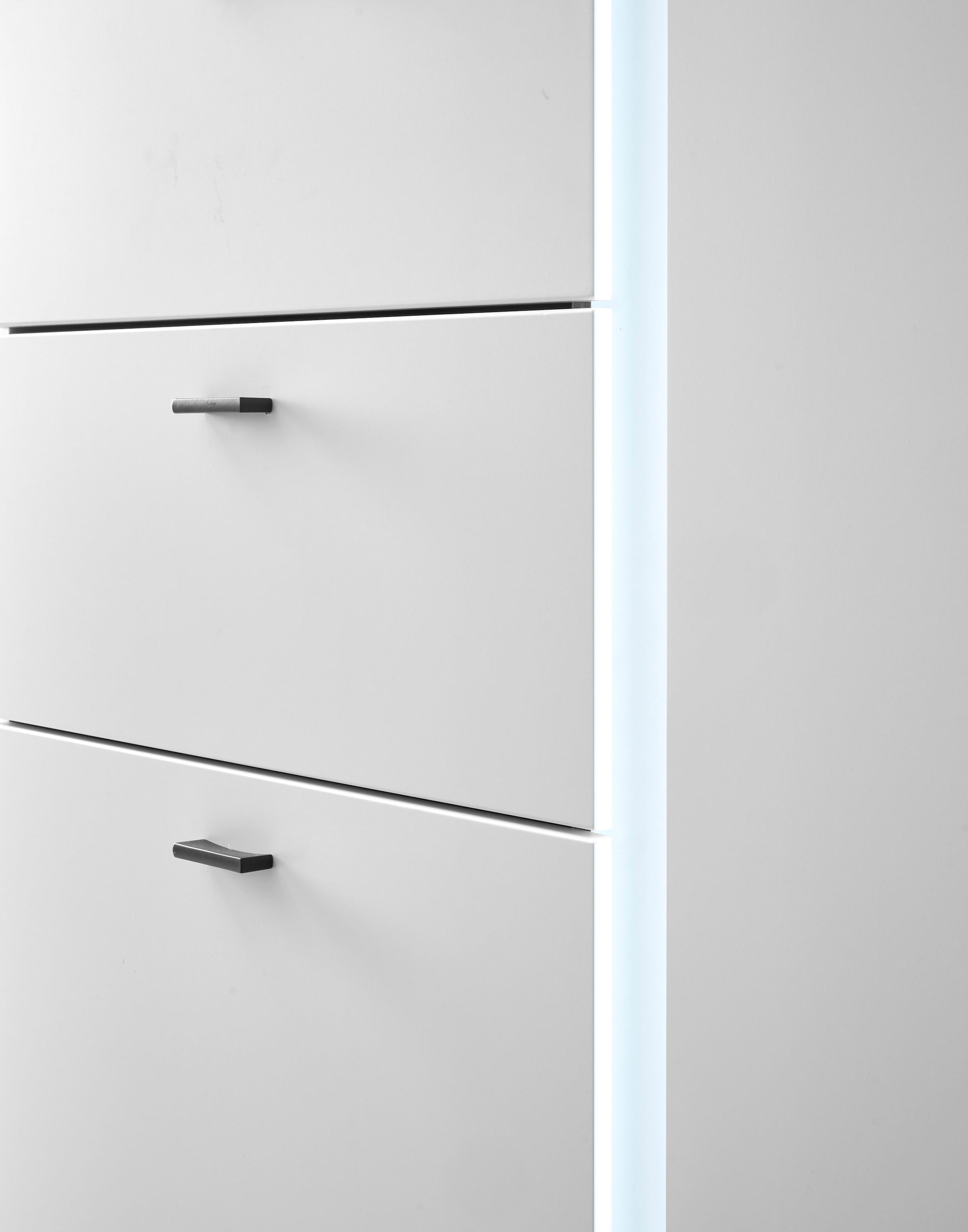 INOSIGN Wohnwand »LONG ISLAND«, (Set, 3 St.), in moderner Trendfarbe,inklusive senkrechter Beleuchtung,Breite 260 cm