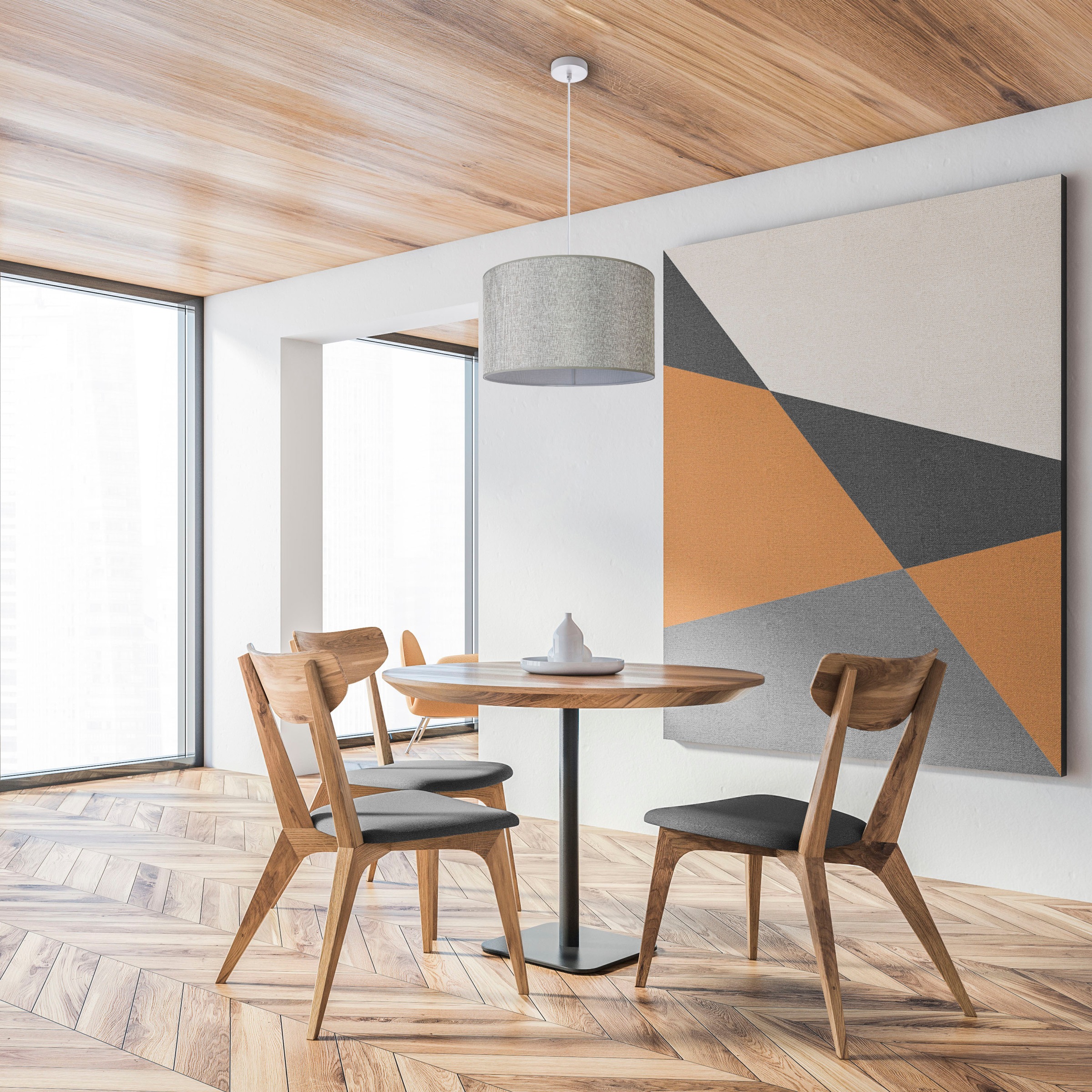 Paco Home Pendelleuchte »HUGO CANVAS UNI COLOR« E27 Wohnzimmer Stoff Lampenschirm Skandinavisch Uni Pendelleuchte Modern