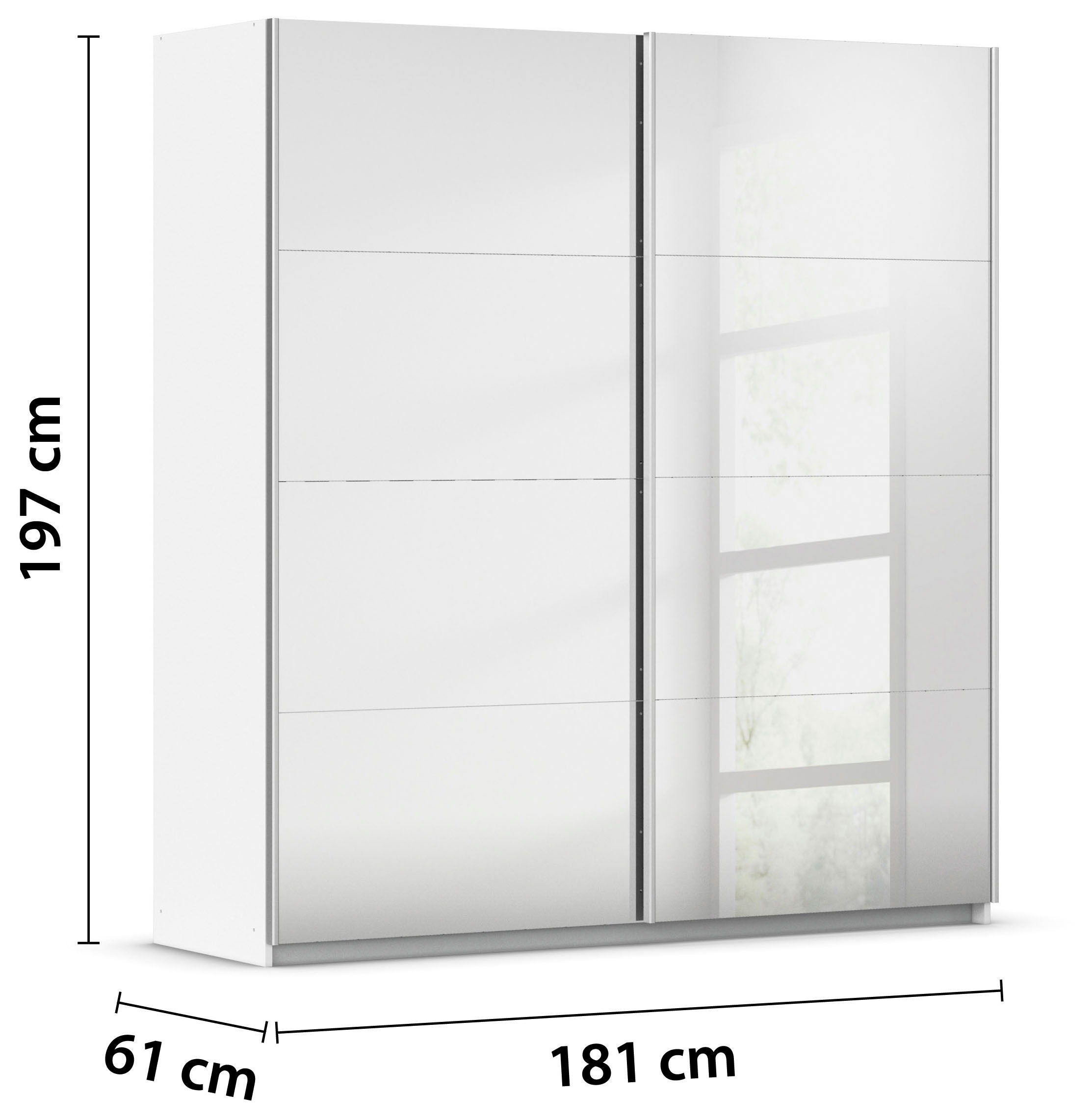 rauch Schwebetürenschrank »Subito Kleiderschrank Bestseller« Garderobe Vollspiegel Breiten 136 & 181 Höhe 197 cm - MADE IN GERMANY