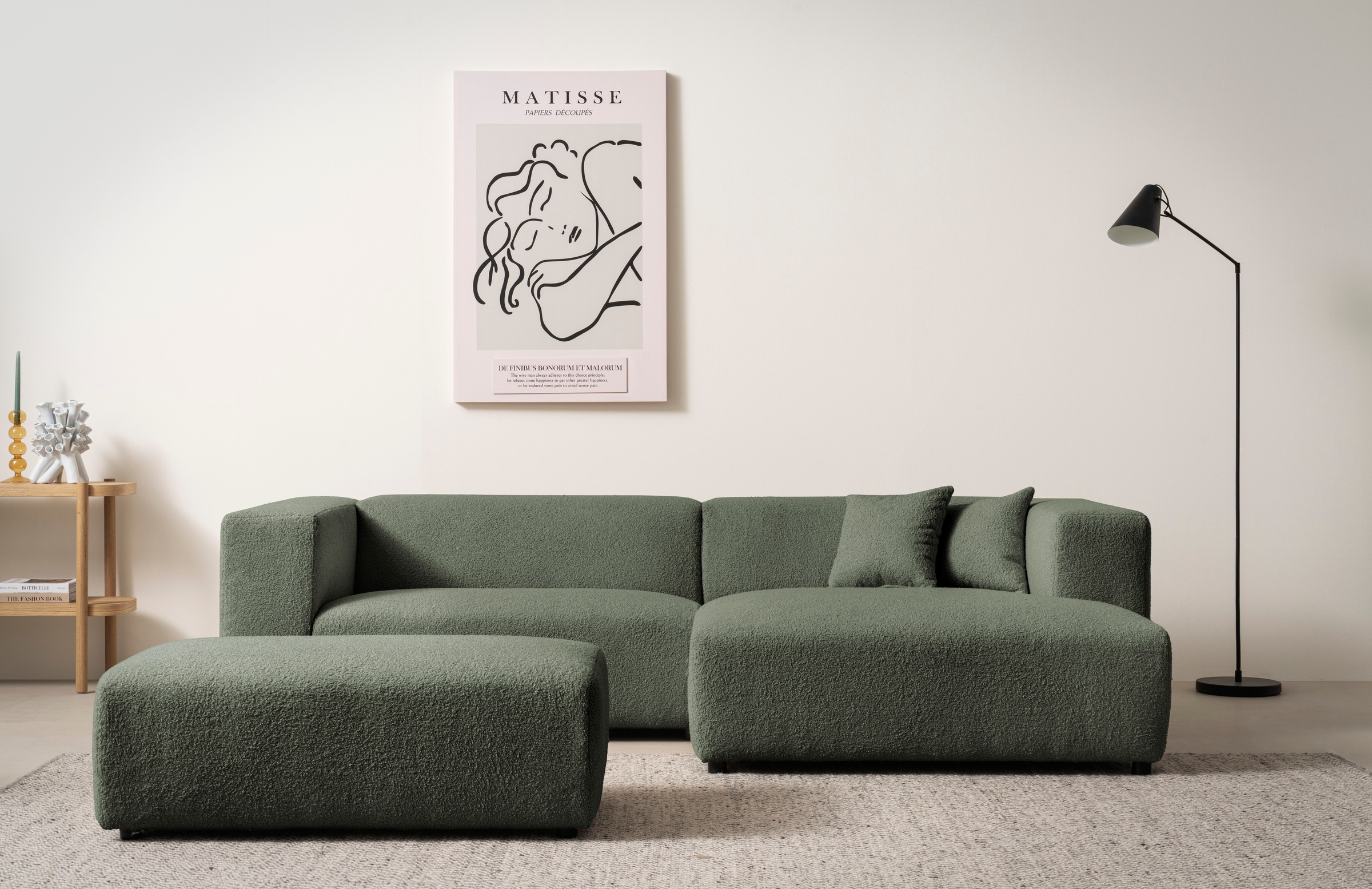 andas Polsterecke »BAKELS, Ecksofa-Set mit Hocker, L-Form mit Schlaffunktio günstig online kaufen