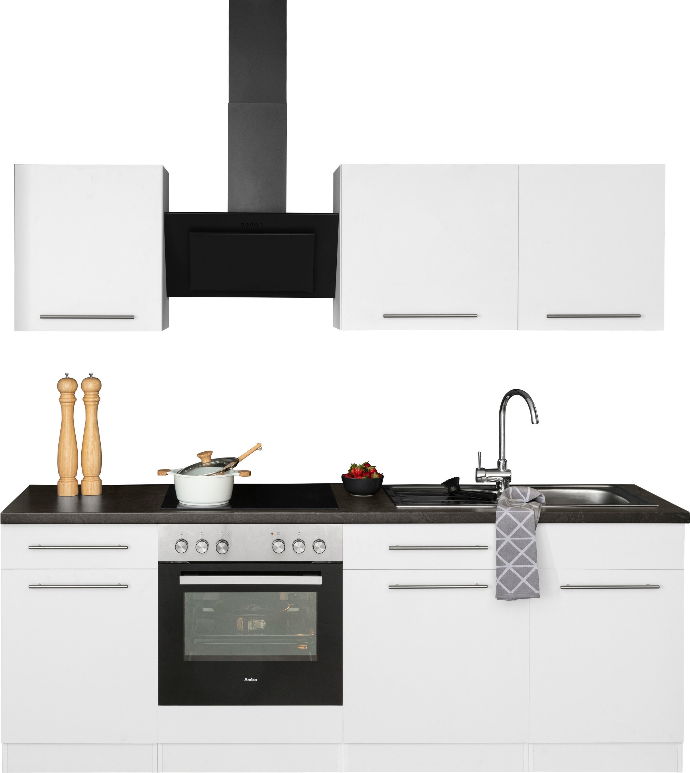 wiho Küchen Küchenzeile »Unna«, ohne E-Geräte, Breite 220 cm online kaufen | Spülenschränke