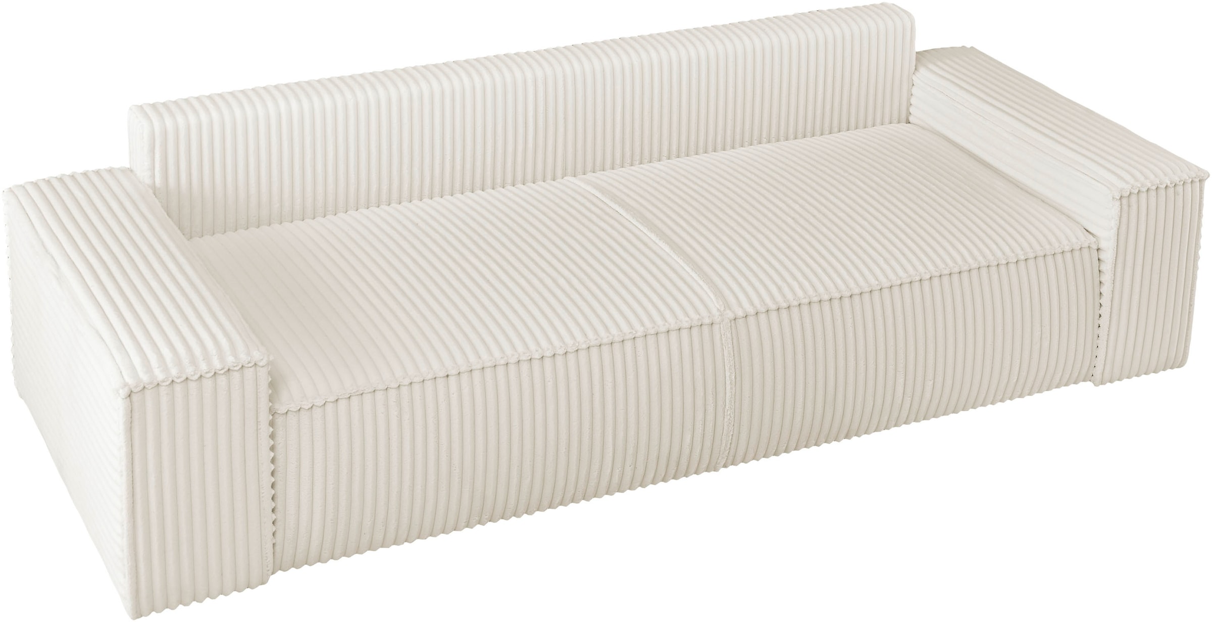 andas 3-Sitzer »FINNLEY Schlafsofa 257 cm, Schlaffunktion mit Bettkasten (200/136cm)«, in Aqua Clean-Bouclé, Struktur fein u. Cord