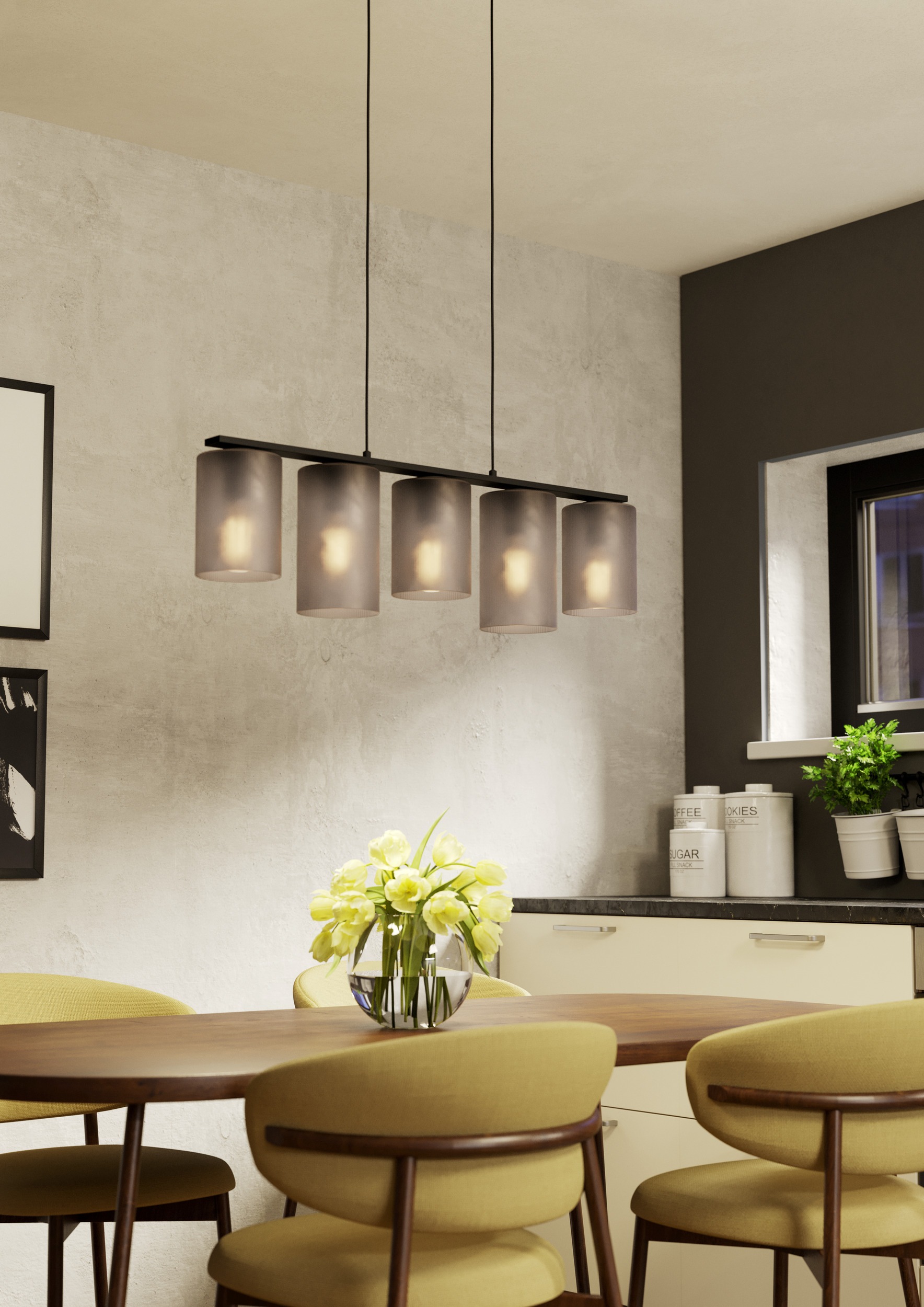 EGLO Hängeleuchte »COLOMERA Pendellampe - Stahl - E27 - 5X40W - IP20« E27 1 günstig online kaufen