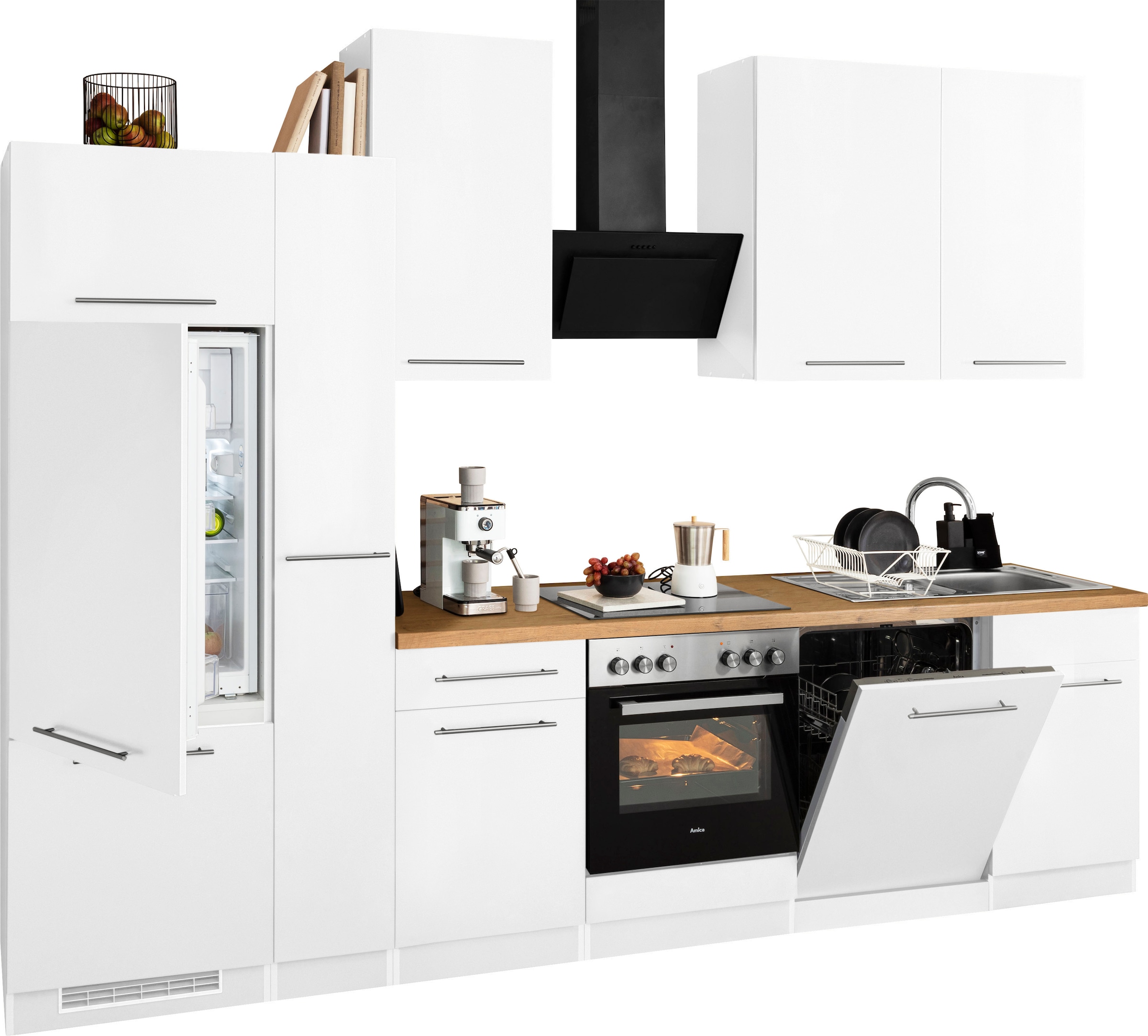 wiho Küchen Küchenzeile »Unna«, mit E-Geräten, Breite 310 cm