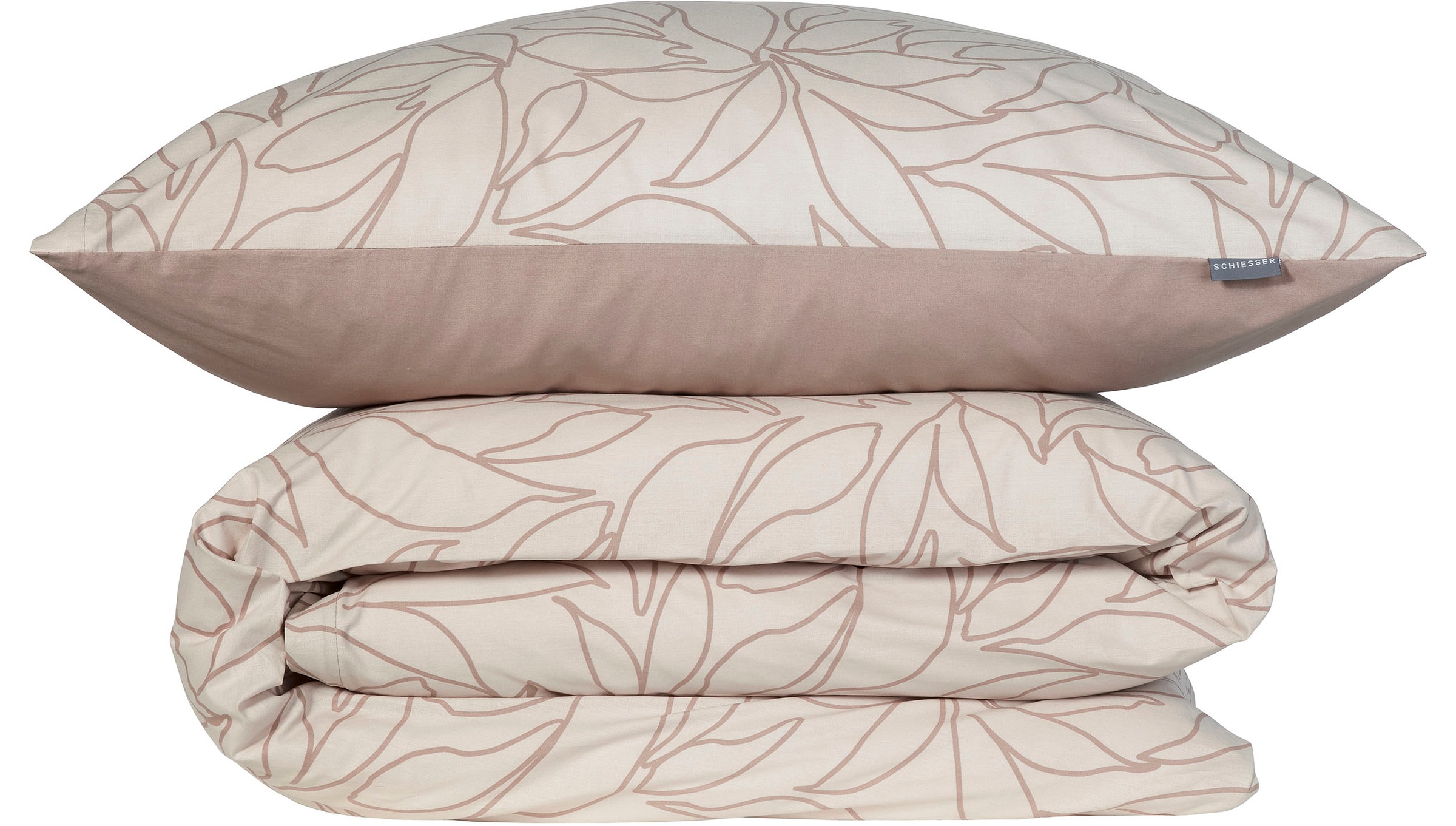 Schiesser Wendebettwäsche »Leaves aus weicher Baumwolle mit schlichtem Botanikprint«, Made in Green