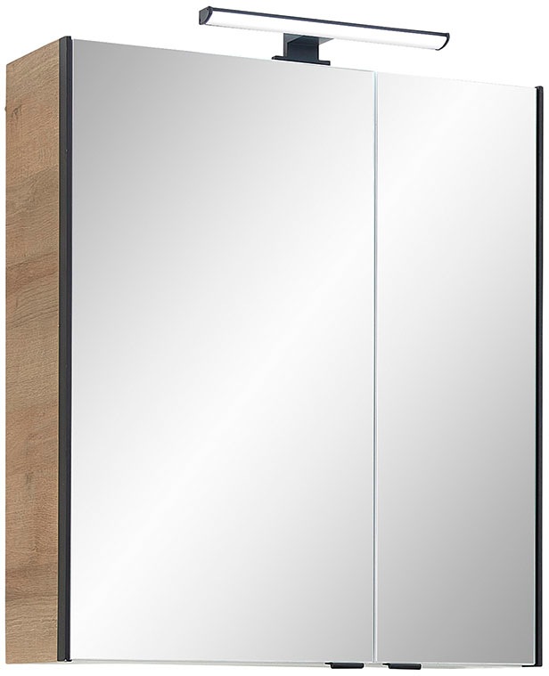 Saphir Badmöbel-Set »Quickset 395 4-teilig, Waschbeckenunterschrank mit LED-Spiegelschrank«, (4 St.), Unterschrank, Hängeschrank inkl. Türdämpfer, 6 Türen, 1 Schublade