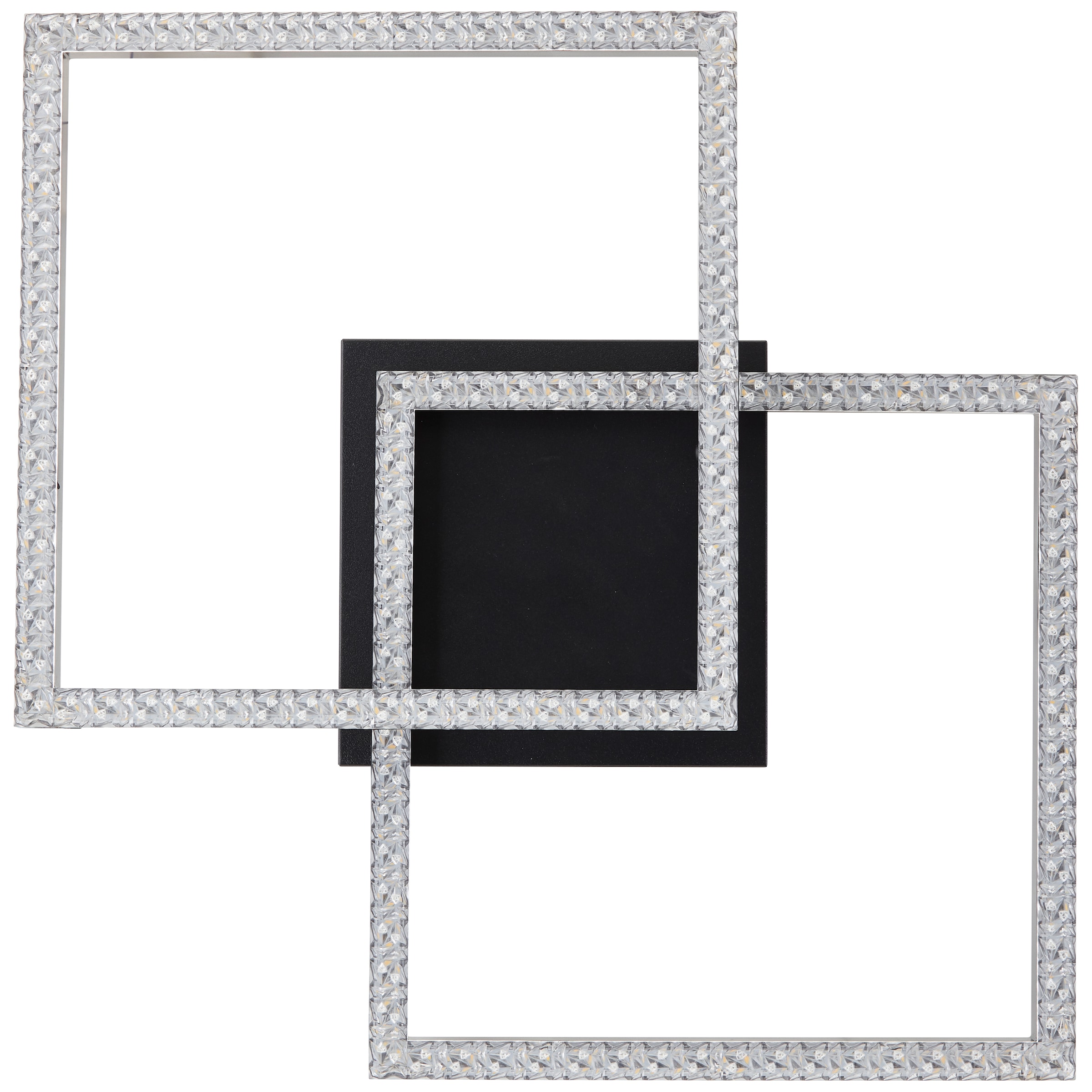 Brilliant LED Deckenleuchte »Ranni« 1 Stk. Neutralweiß 41 x 41, 2700 lm, 4000 K, Kristalloptik, schwenkbar, schwarz
