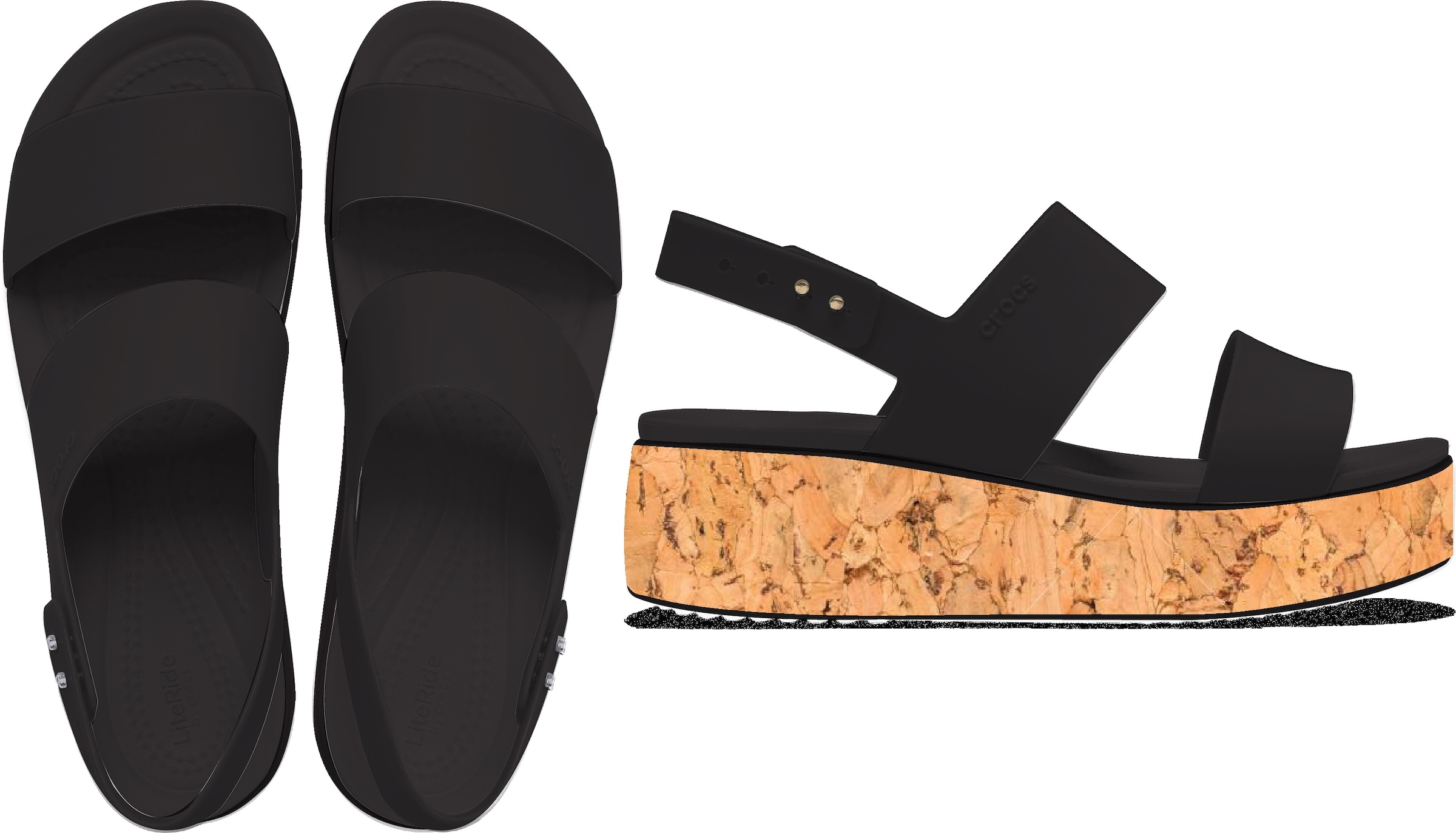 Crocs Keilsandalette »Brooklyn Cork Low Wedge«  , Plateausandale, Sommerschuh mit Korkplateau