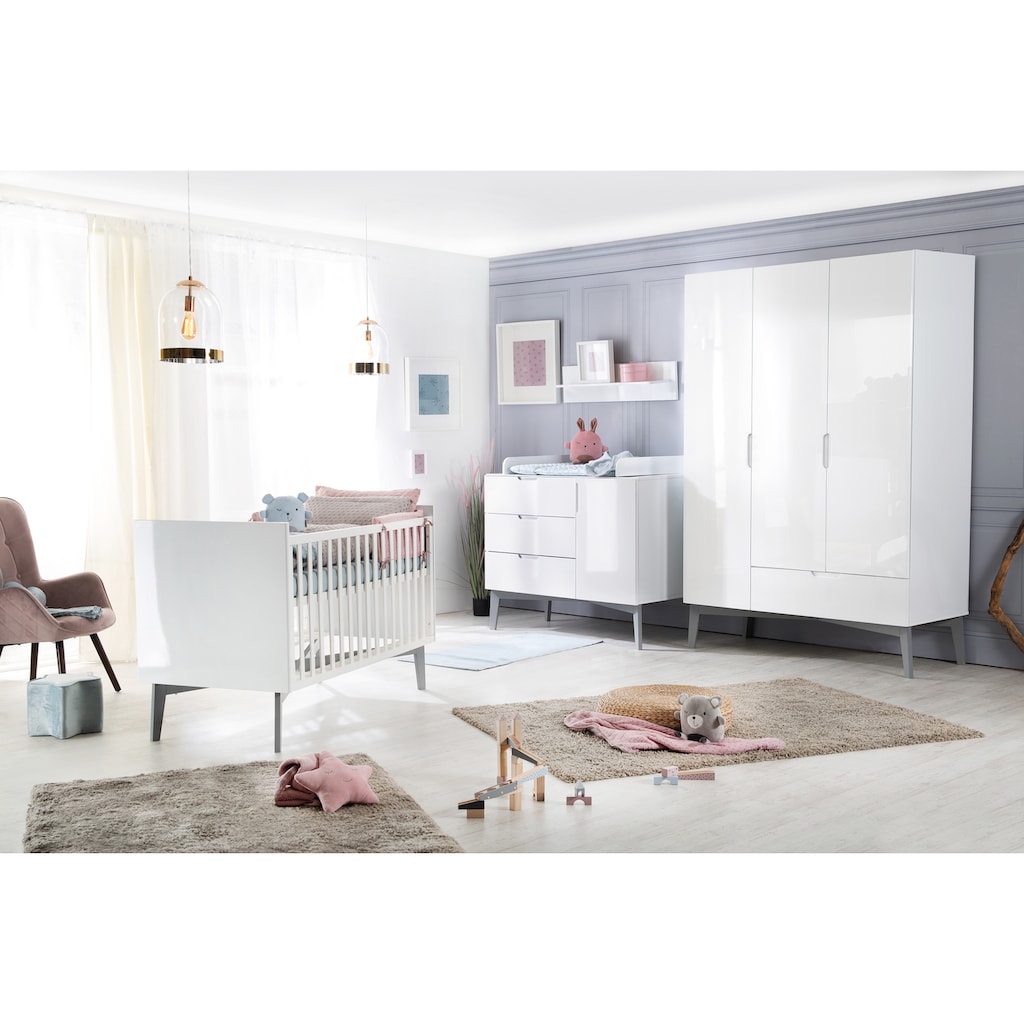 roba® Babyzimmer-Komplettset »Retro 2«, (Set, 3 St., Kinderbett, Schrank, Wickelkommode)