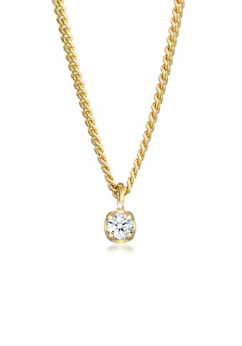 Elli DIAMONDS Collierkettchen »Solitär Diamant (0.03 ct.) Elegant 375 Gelbgold« kaufen