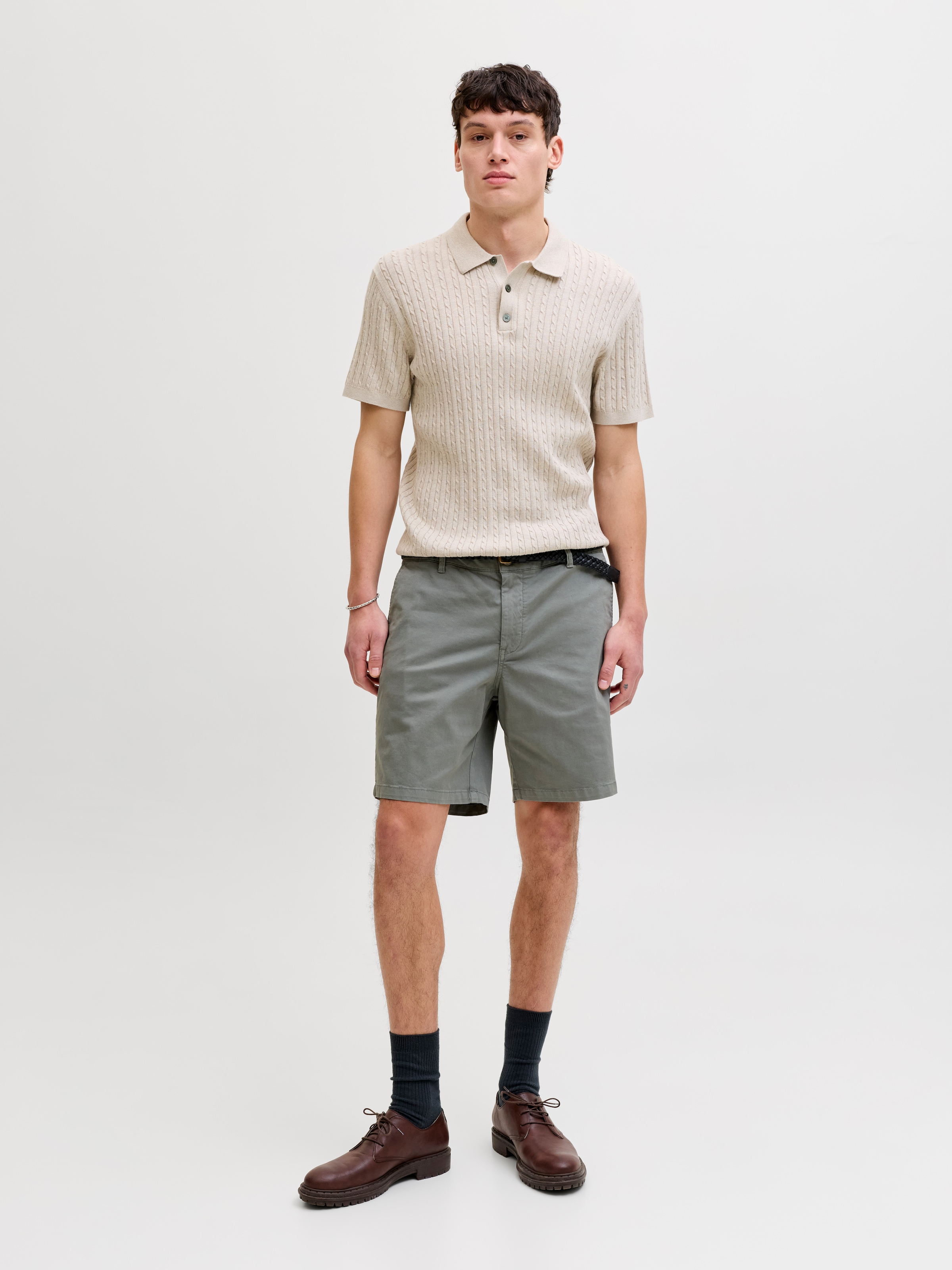 Jack & Jones Polokragenpullover »JJEEMIL KNIT CABLE POLO SS LN« mit Polokragen