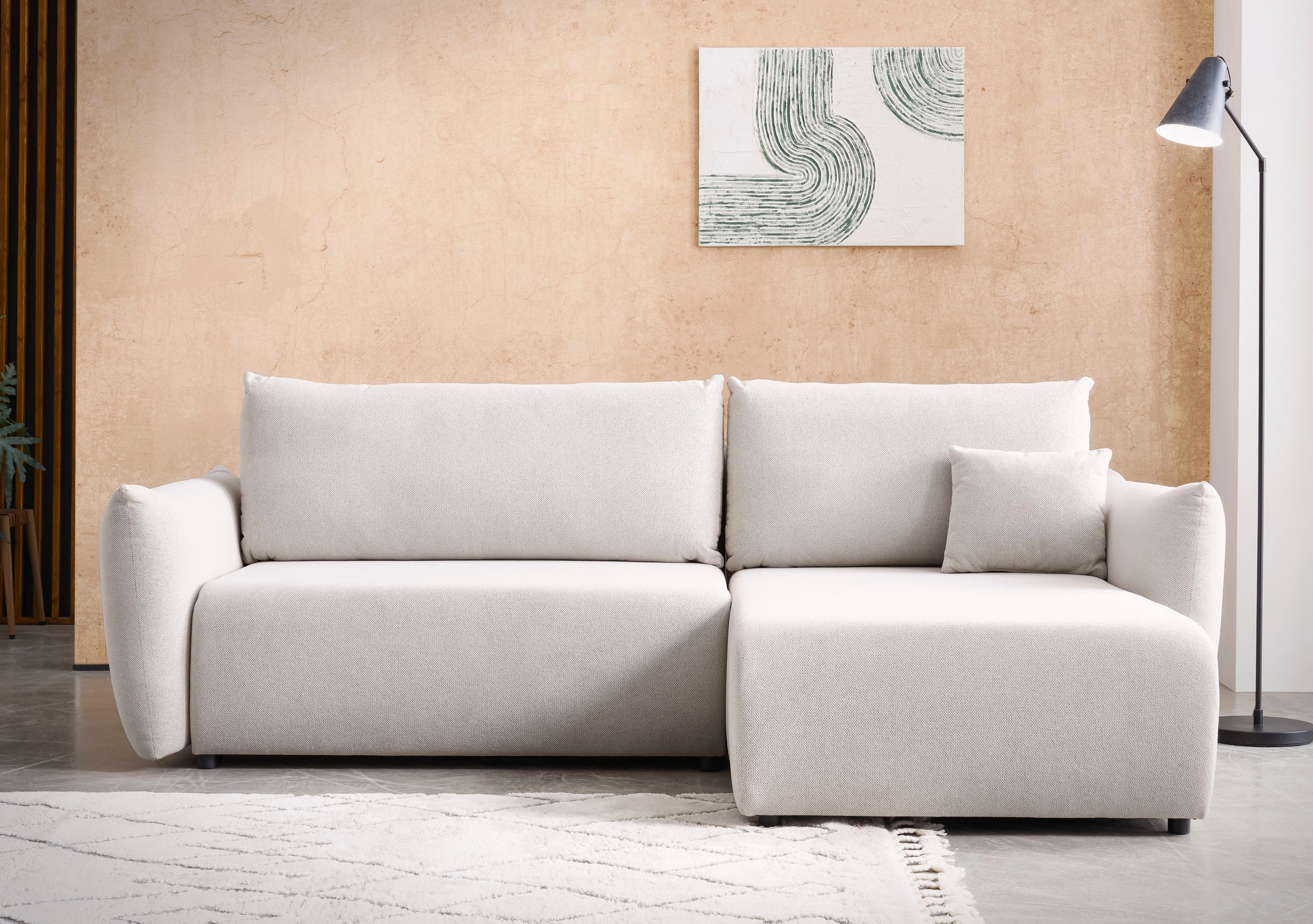 Home affaire Ecksofa »MAVAS Schlafsofa mit Bettkasten, L-Form,« ca.257/127c günstig online kaufen