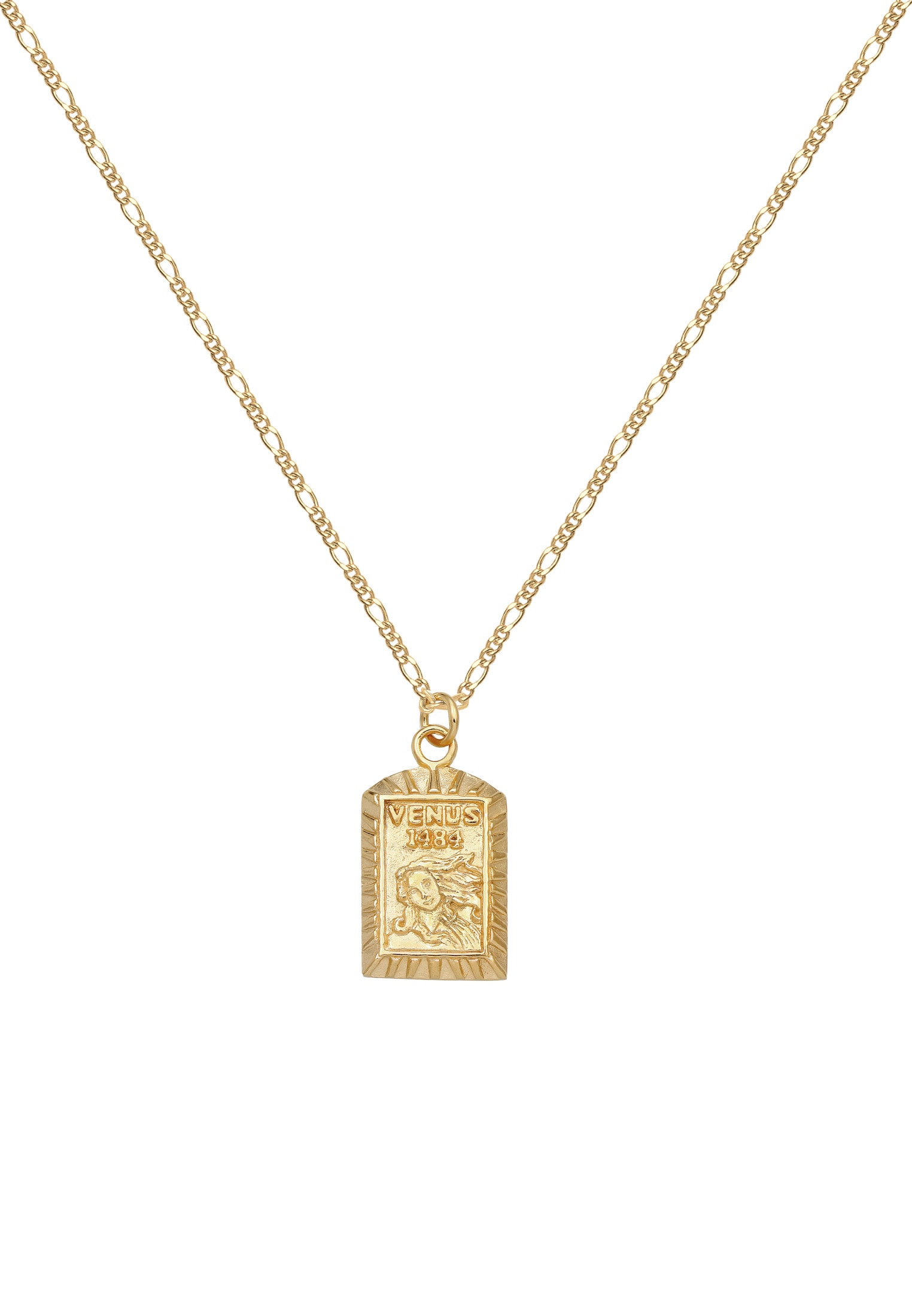 Elli Kette mit Anhänger »Venus-Anhänger Vintage 925 Sterling Silber vergoldet«