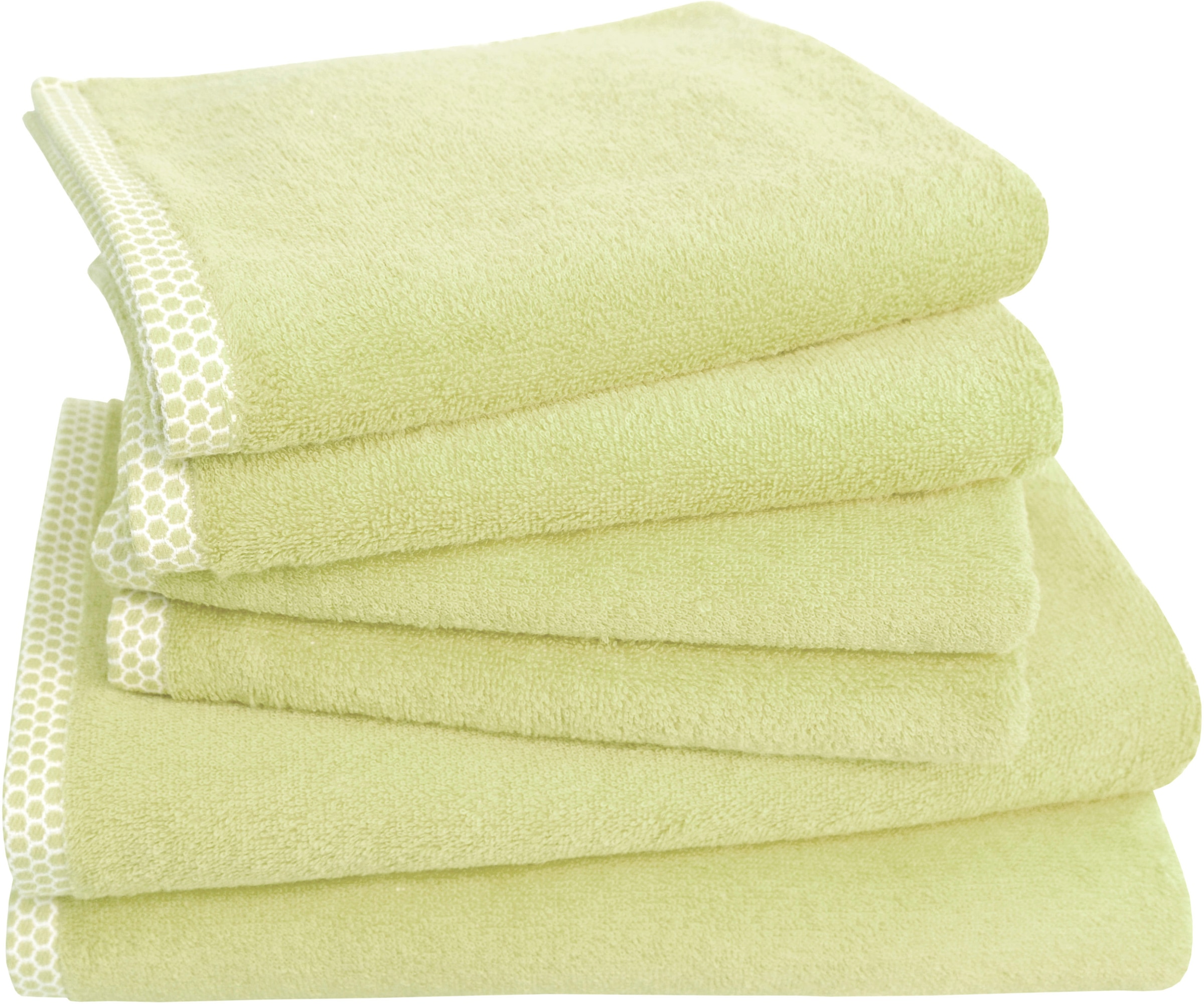 Handtuch Set »Pure Natural Uni« Set 6 Frottier BIO Baumwolle, GOTS grün Frottier, Obermaterial: 100% Baumwolle 6, Frottier