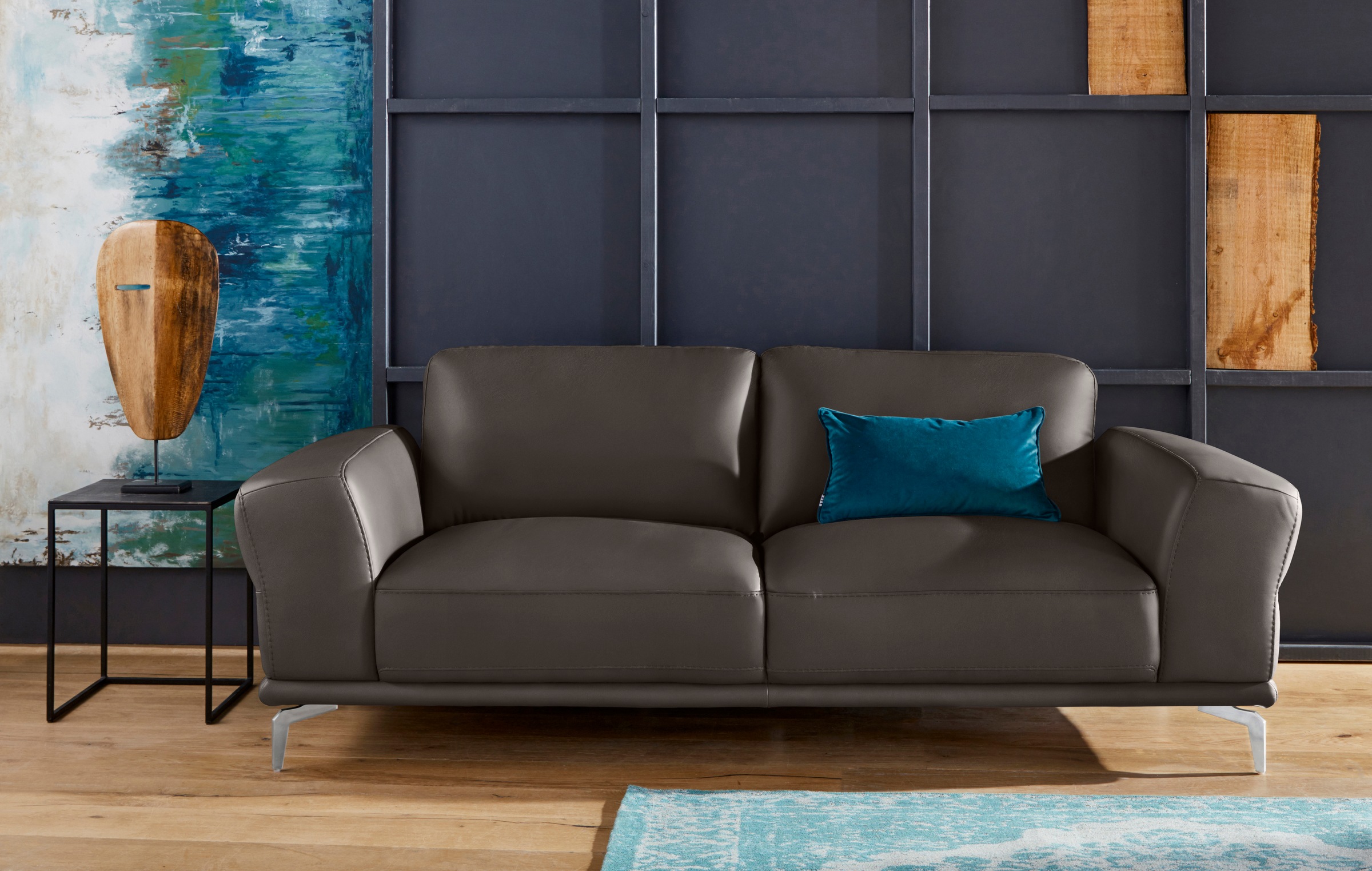 W.SCHILLIG 2,5-Sitzer »montanaa« mit Metallfüßen in Chrom glänzend, Breite 212 cm