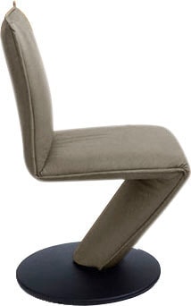 K+W Komfort & Wohnen Drehstuhl »Drive«, Leder CLOUD, Stuhl mit federnder Sitzschale, Drehteller in Metall schwarz Struktur