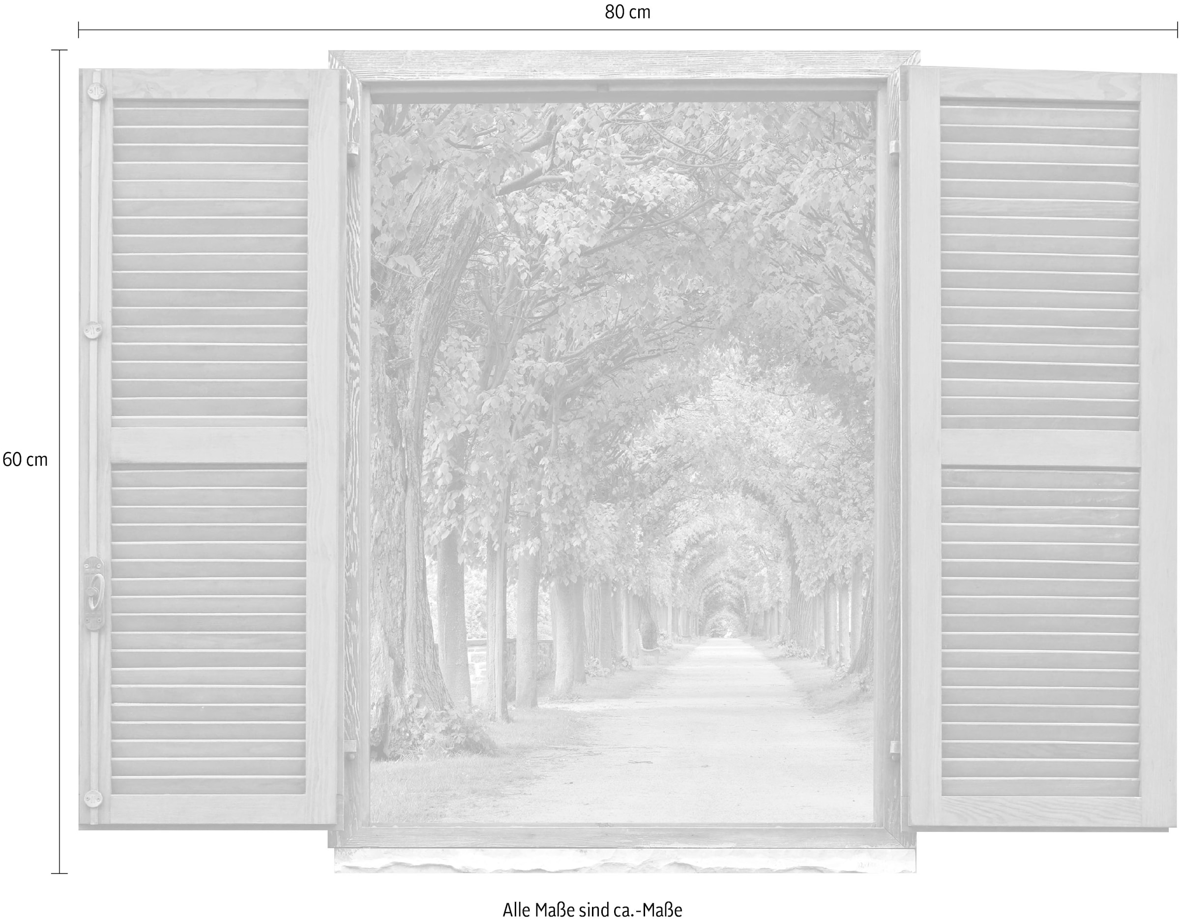 queence Wandtattoo »Allee«, (1 St.), Wandsticker, Wandbild, selbstklebend, 3D, Fenster