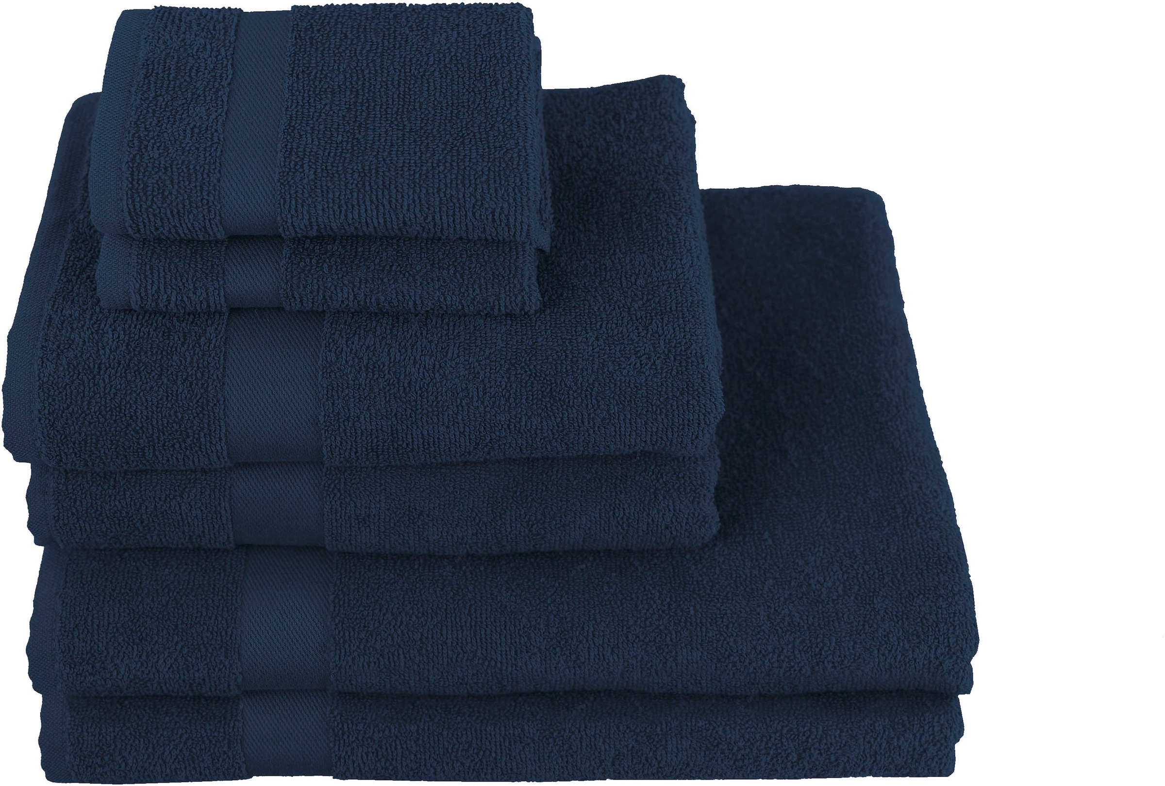 my home Handtuch Set »Nela«, Set, 6 tlg., Walkfrottier, mit Bordüre, einfarbiges  Handtuch-Set aus 100% Baumwolle bequem und schnell bestellen