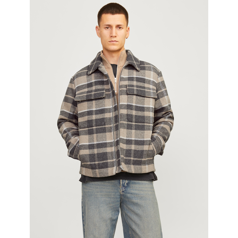 JACK & JONES Wolljacke »JPRCCRUSSEL WOOL BLEND JACKET SN« ohne Kapuze High-rise Detail:CHECK XL XL Moderne Jacke von Jack & Jones