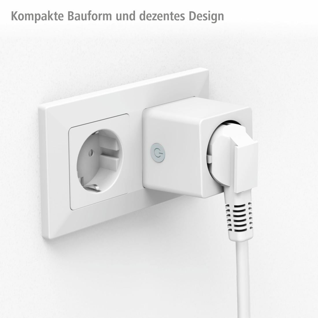 Hama WLAN-Steckdose »WLAN Steckdose Mini Verbrauchsmesser o.Hub App-Sprachsteuerung 3.680W«, Mit erhöhtem Berührungsschutz, Verbrauchsmesser