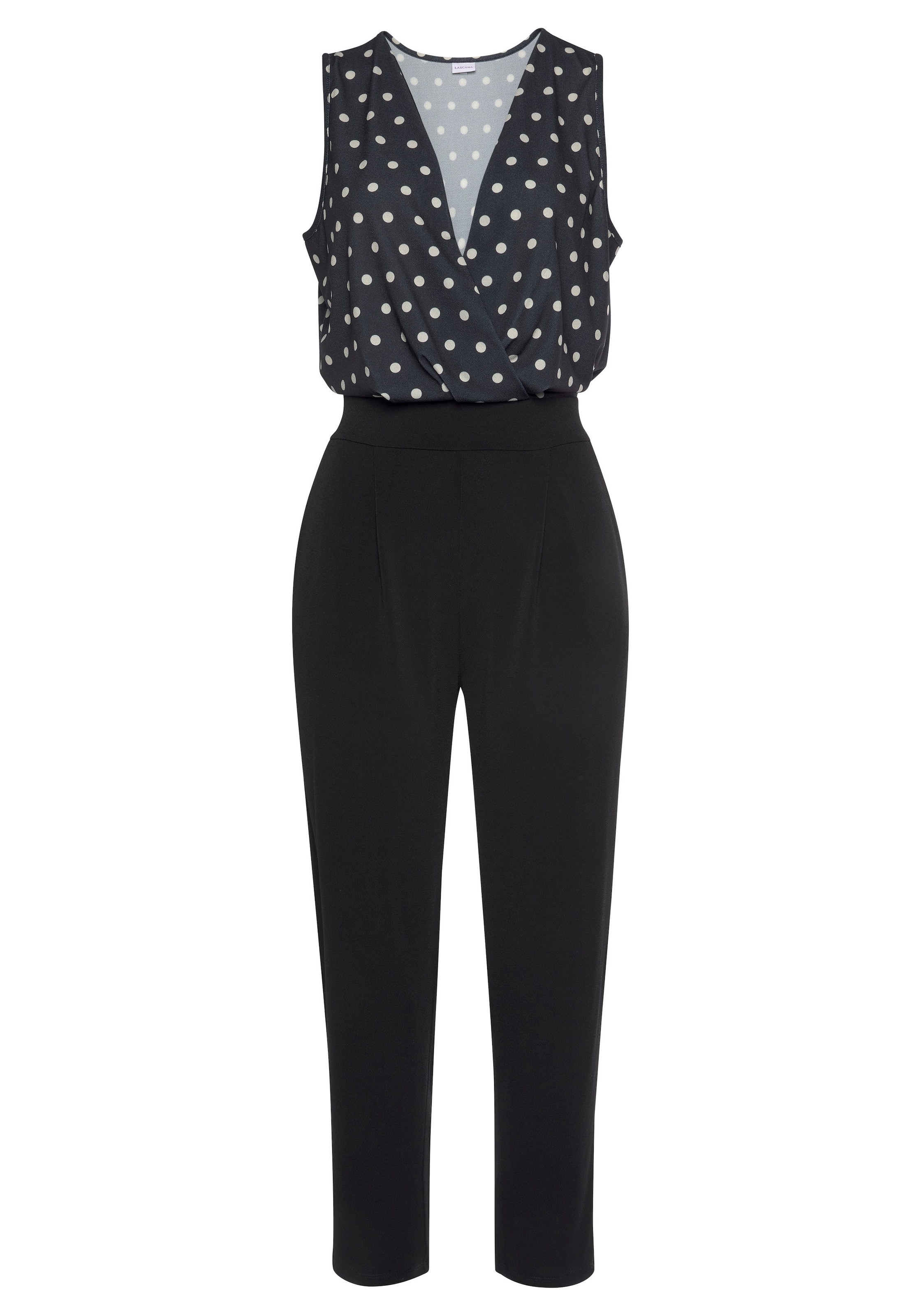 LASCANA Overall, mit bedrucktem Oberteil, eleganter Jumpsuit mit V-Ausschnitt