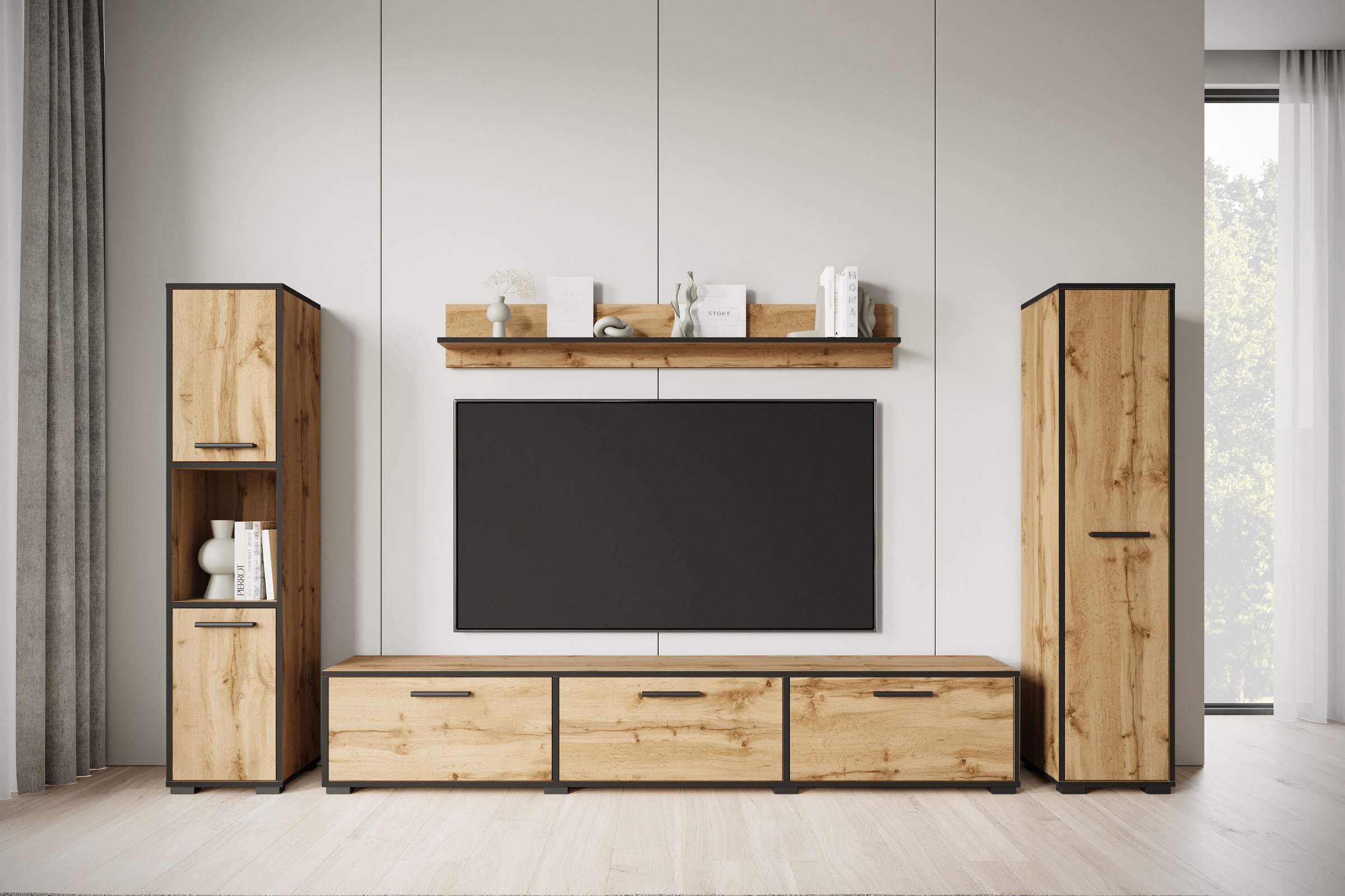 INOSIGN Wohnwand »BOGOTA XL, Vitrine Türanschlag links/rechts wechselbar« K günstig online kaufen