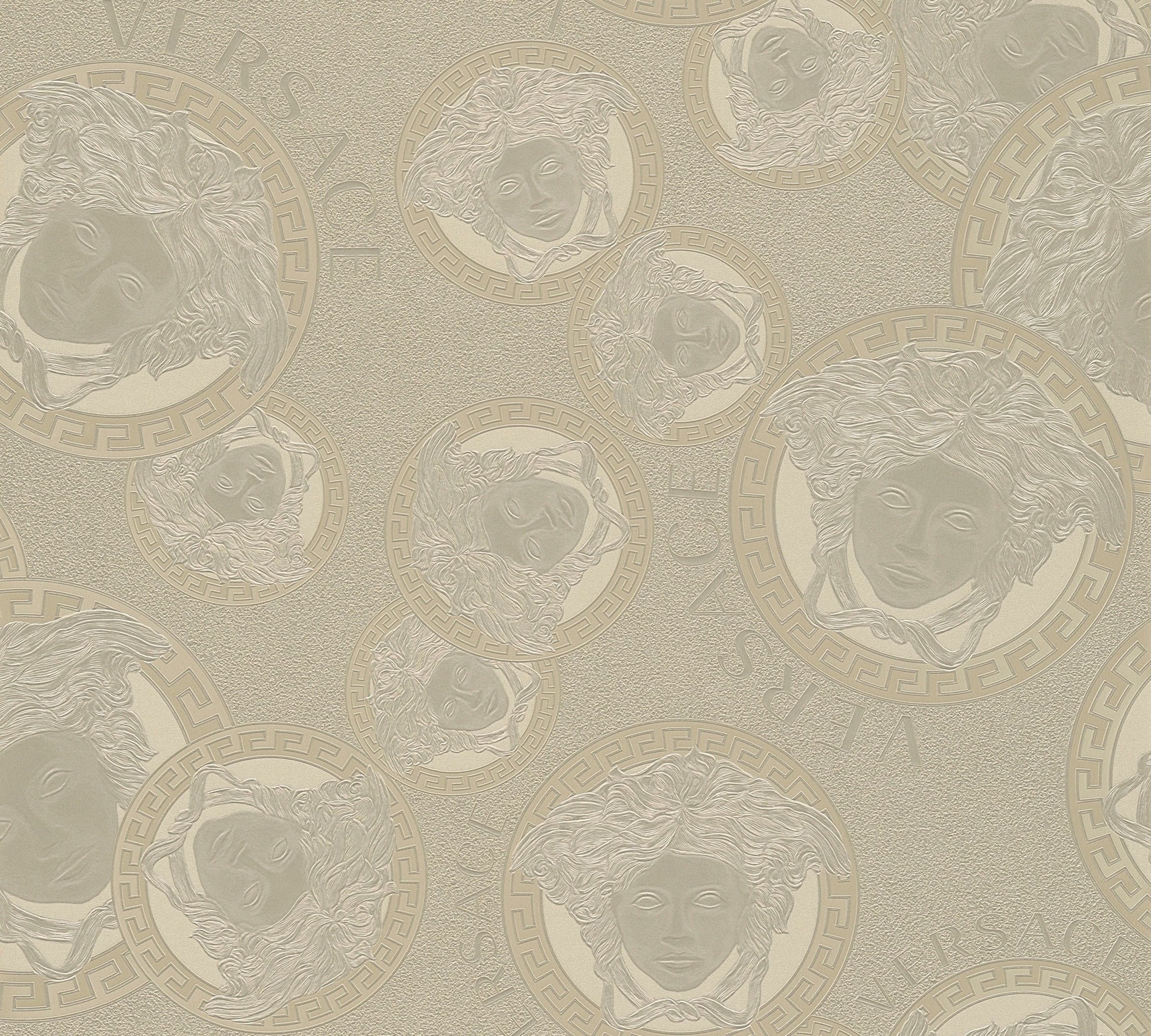 Versace Vliestapete »Wallpaper Versace 5 Medusakopf Metallic«, hochglänzend günstig online kaufen