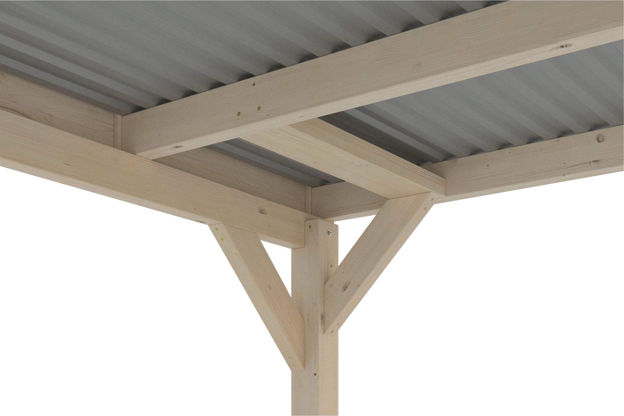 Skanholz Doppelcarport »Grunewald«, Leimholz-Nordisches Fichtenholz, natur, mit Aluminiumdach
