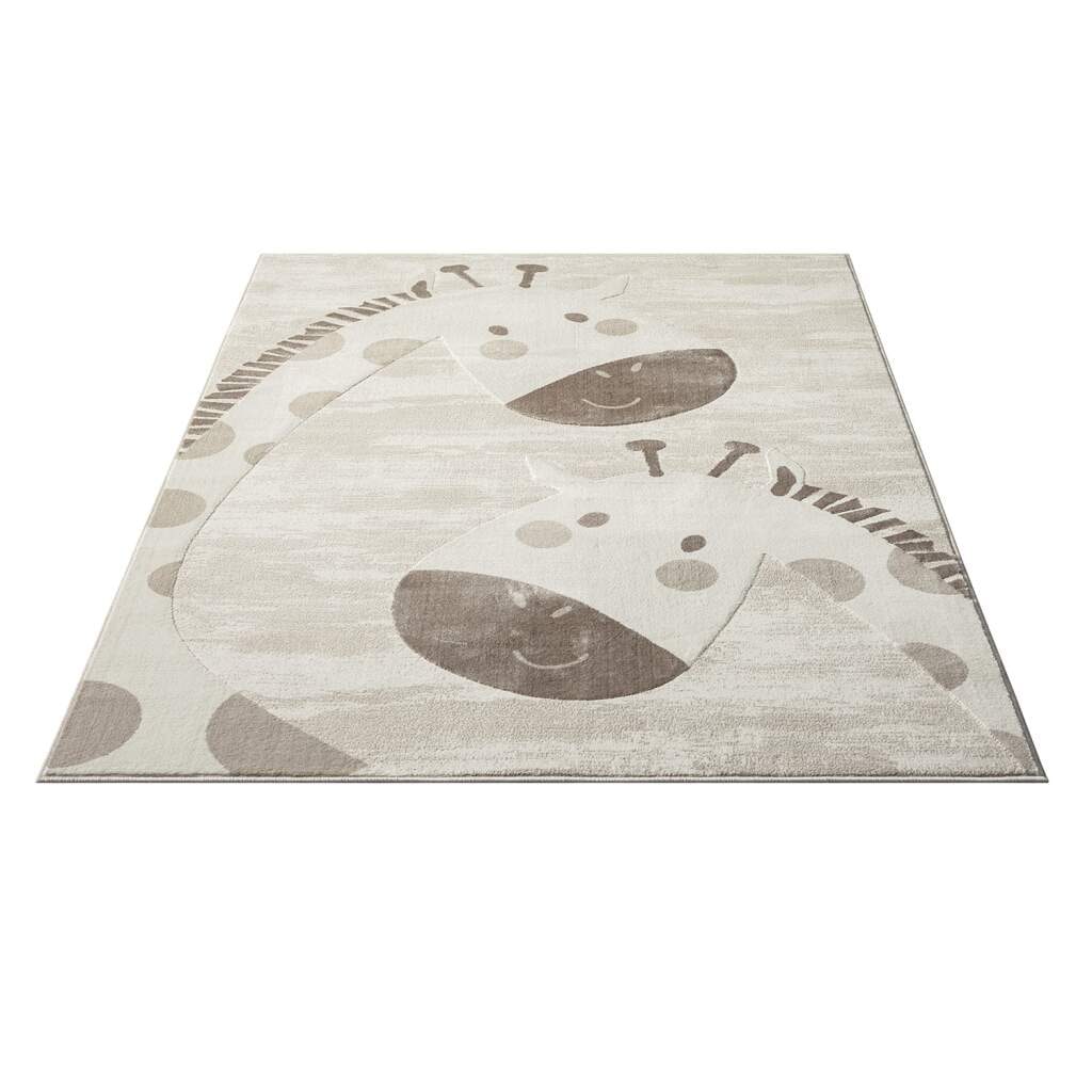 Carpet City Kinderteppich »MARA719«, rechteckig, Kinderzimmer Teppich Tiere Beige Spielzimmer