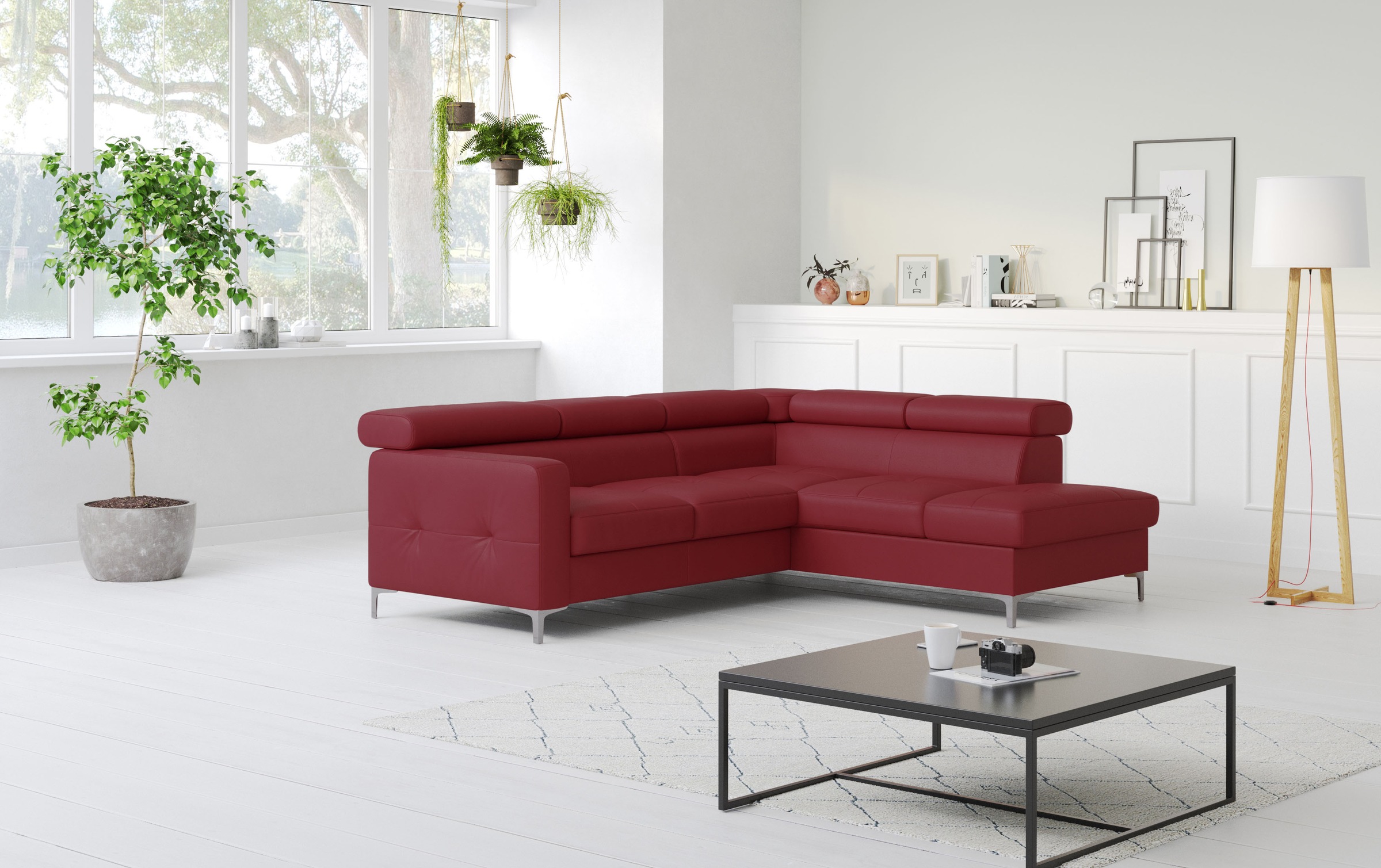 COTTA Ecksofa »Sammy L-Form«, mit Kopfteilverstellung, wahlweise mit Bettfunktion & Bettkasten