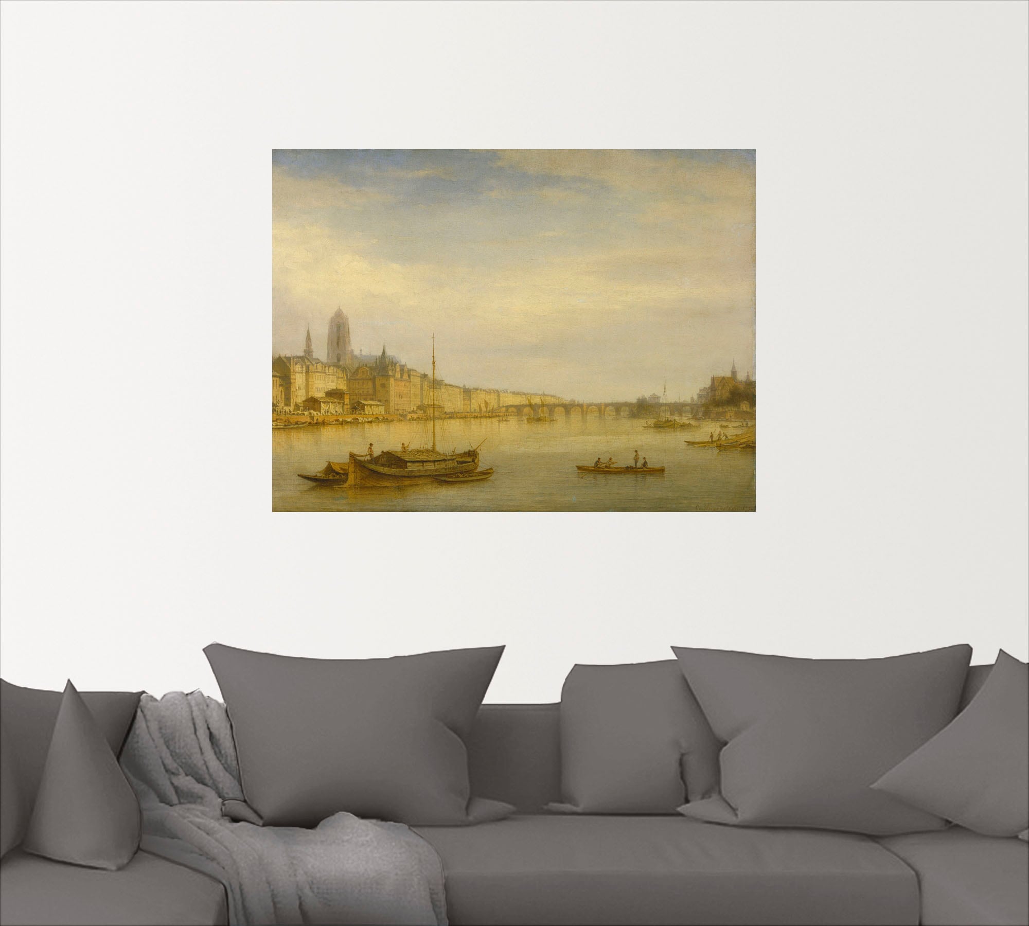 Artland Wandbild »Frankfurt am Main Ansicht von Westen aus«, Europa, (1 St.), als Leinwandbild, Wandaufkleber oder Poster in versch. Größen