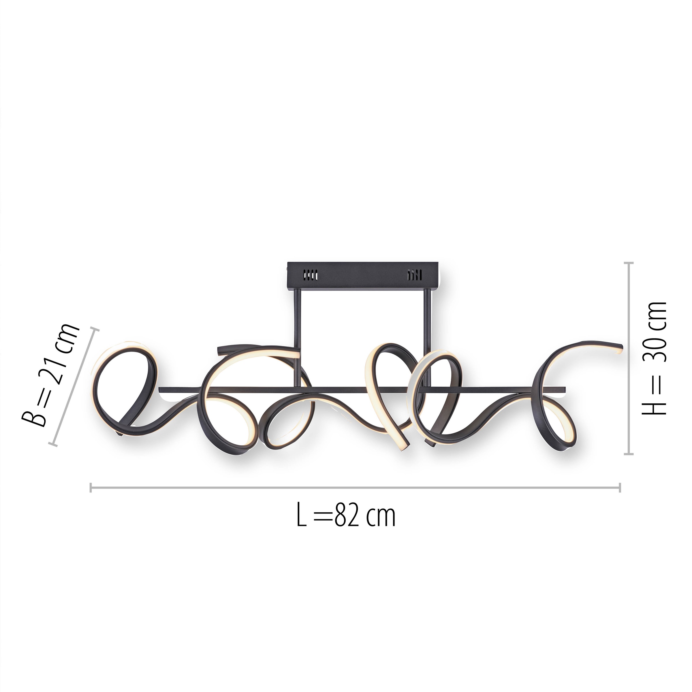 JUST LIGHT LED Deckenleuchte »CURLS«, 3 flammig, Leuchtmittel LED-Board | LED fest integriert, LED